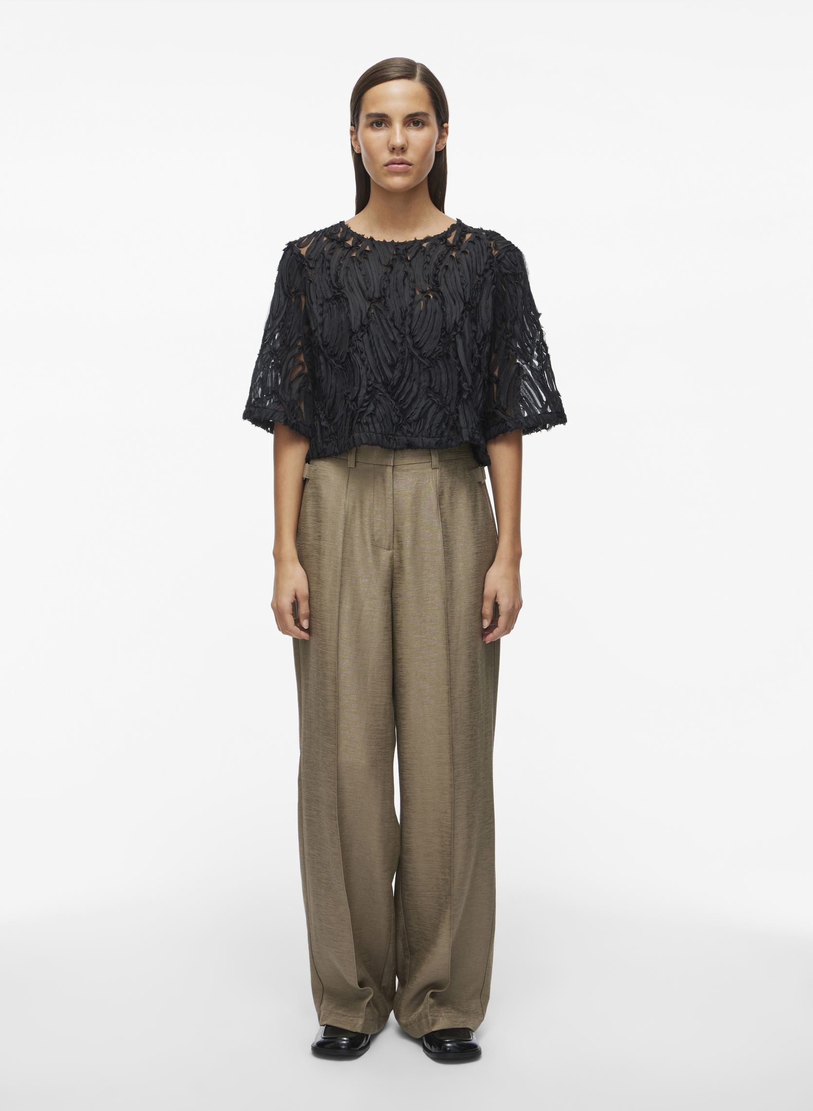 Weite Hosen ROUJULIET HW F/L S/F TROUSER damen braun Vila Weite Hosen ROUJULIET HW F/L S/F TROUSER damen braun FALLEN ROCK