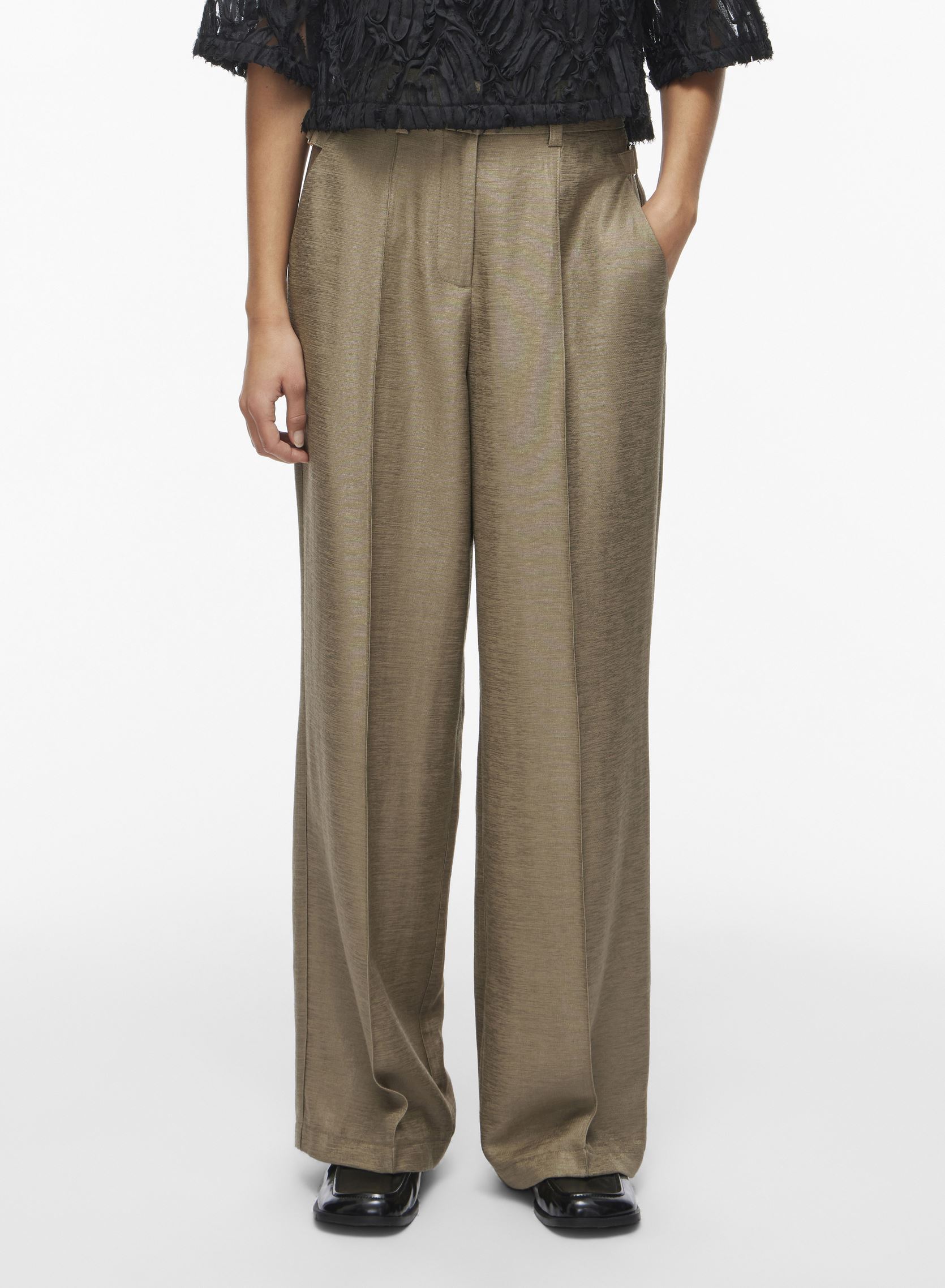 Weite Hosen ROUJULIET HW F/L S/F TROUSER damen braun Vila Weite Hosen ROUJULIET HW F/L S/F TROUSER damen braun FALLEN ROCK