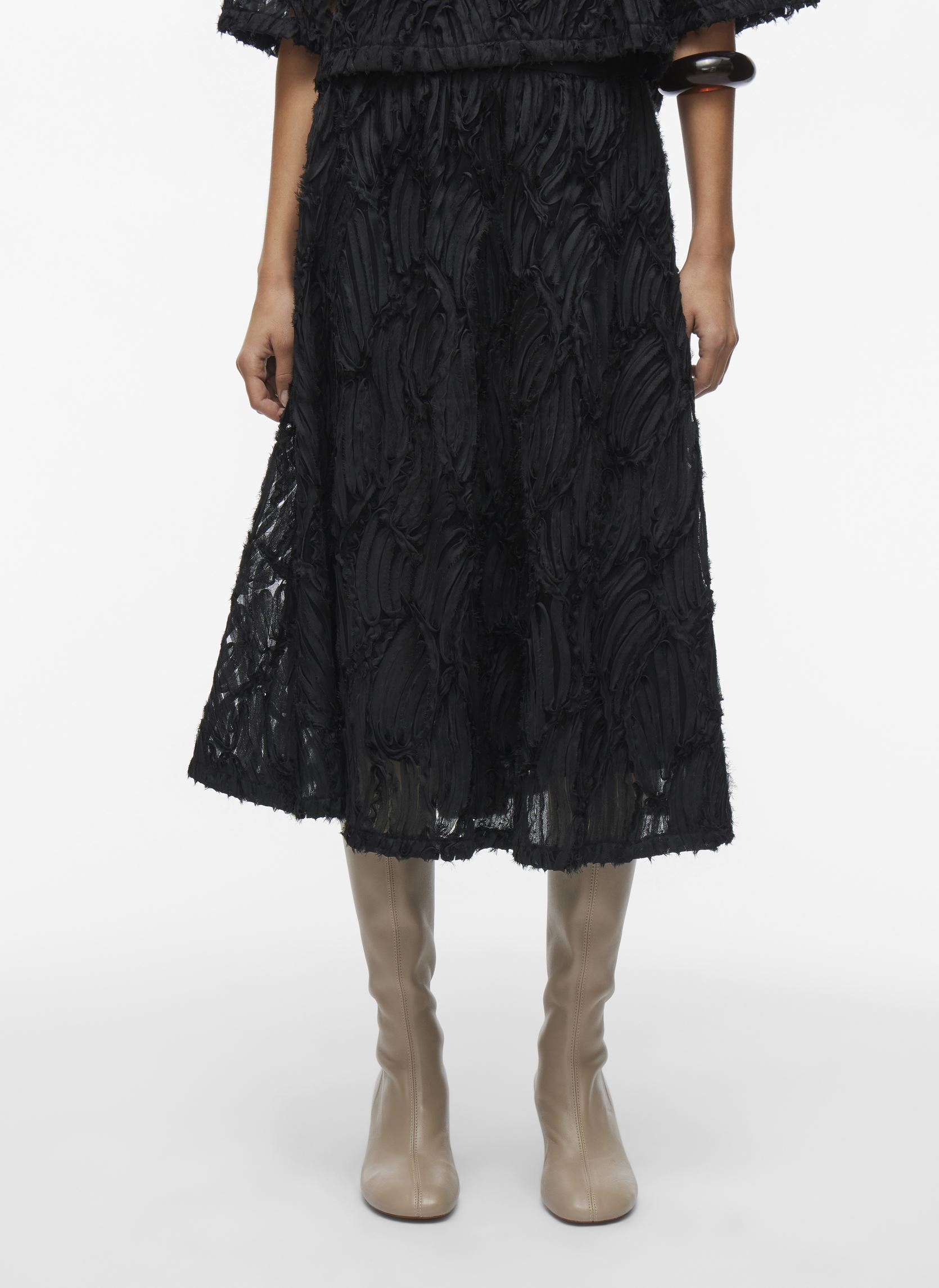 Jupes mi-longues ROUROSE HW ANKLE SKIRT femme noir Vila Jupes mi-longues ROUROSE HW ANKLE SKIRT femme noir Meteorite