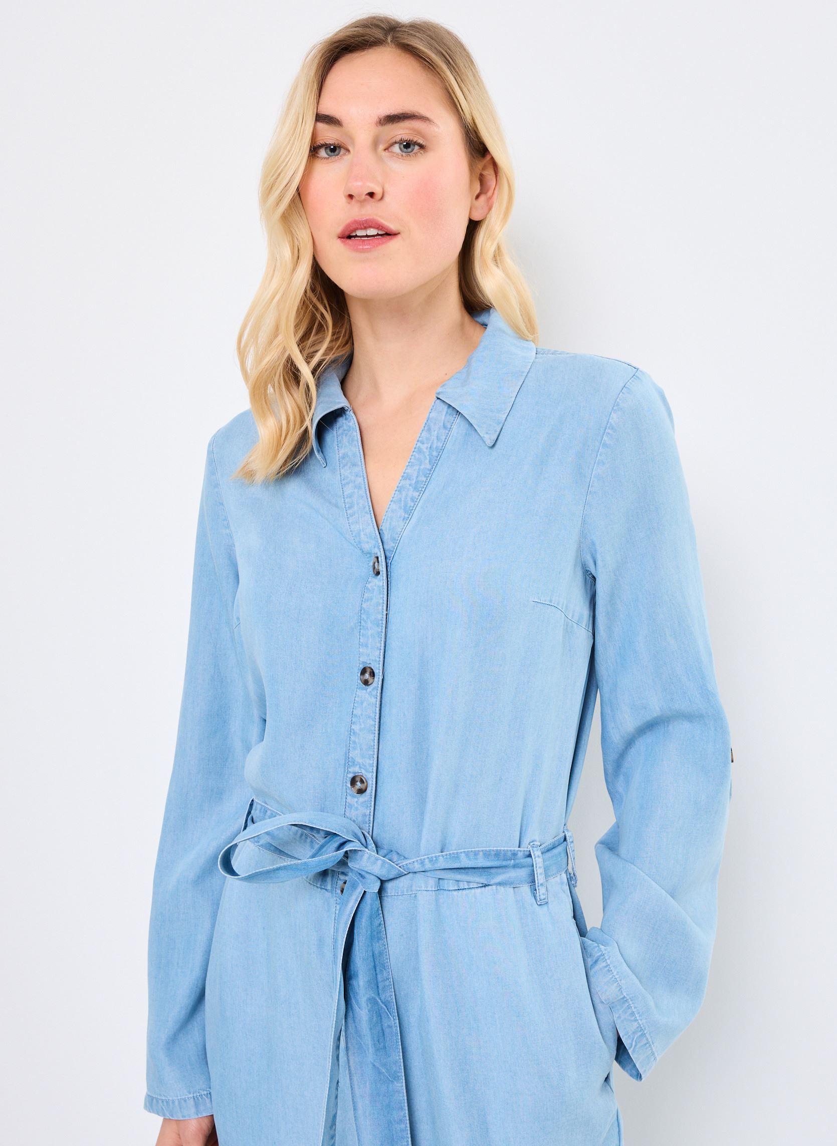 Combinaisons pantalon VIGIVANI L/S JUMPSUIT/R femme bleu Vila Combinaisons pantalon VIGIVANI L/S JUMPSUIT/R femme bleu LIGHT BLUE DENIM