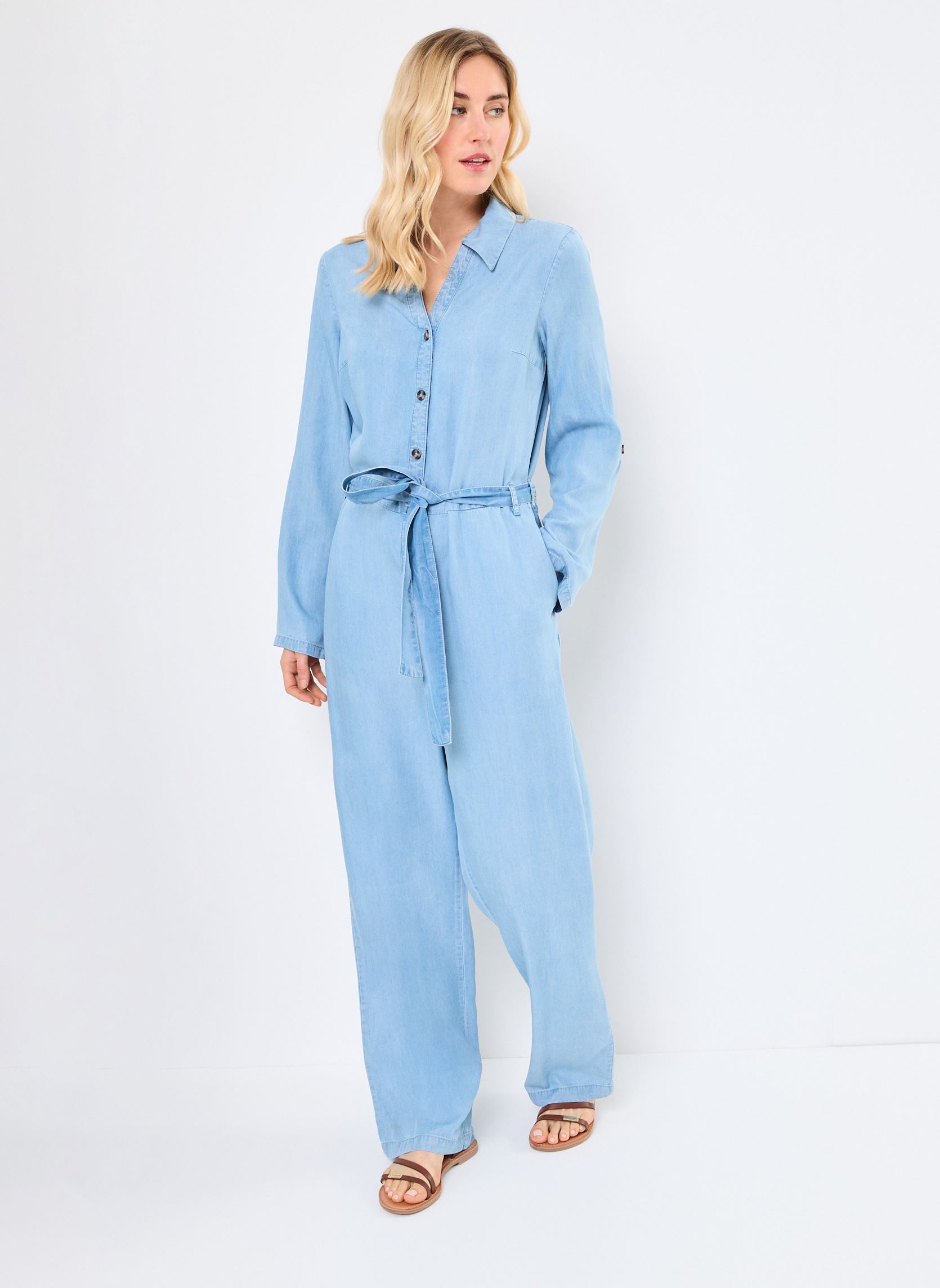 Combinaisons pantalon VIGIVANI L/S JUMPSUIT/R femme bleu Vila Combinaisons pantalon VIGIVANI L/S JUMPSUIT/R femme bleu LIGHT BLUE DENIM