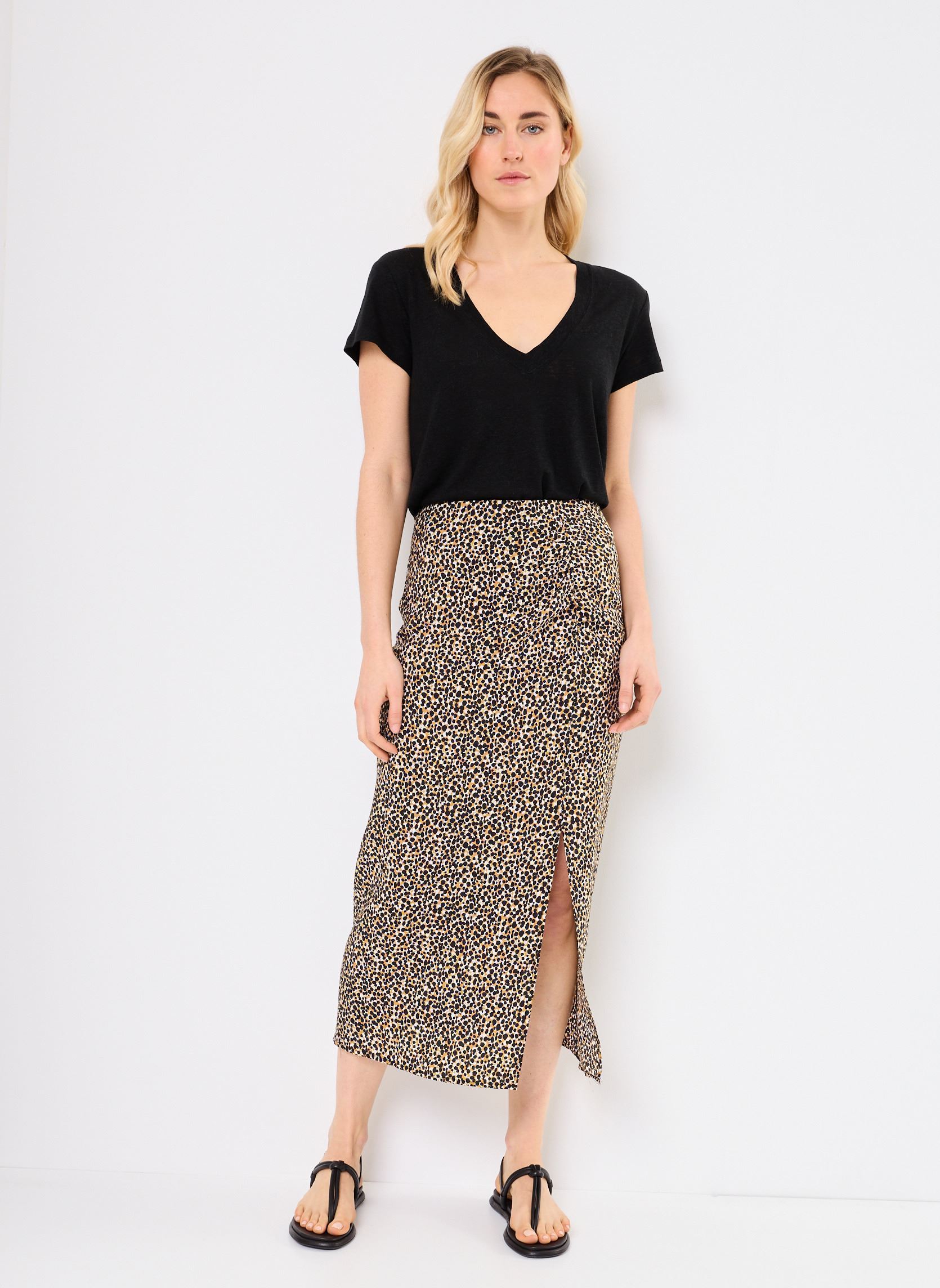 Jupes mi-longues VIIRMA IRA HW MIDI SKIRT femme marron Vila Jupes mi-longues VIIRMA IRA HW MIDI SKIRT femme marron WOOD THRUSH