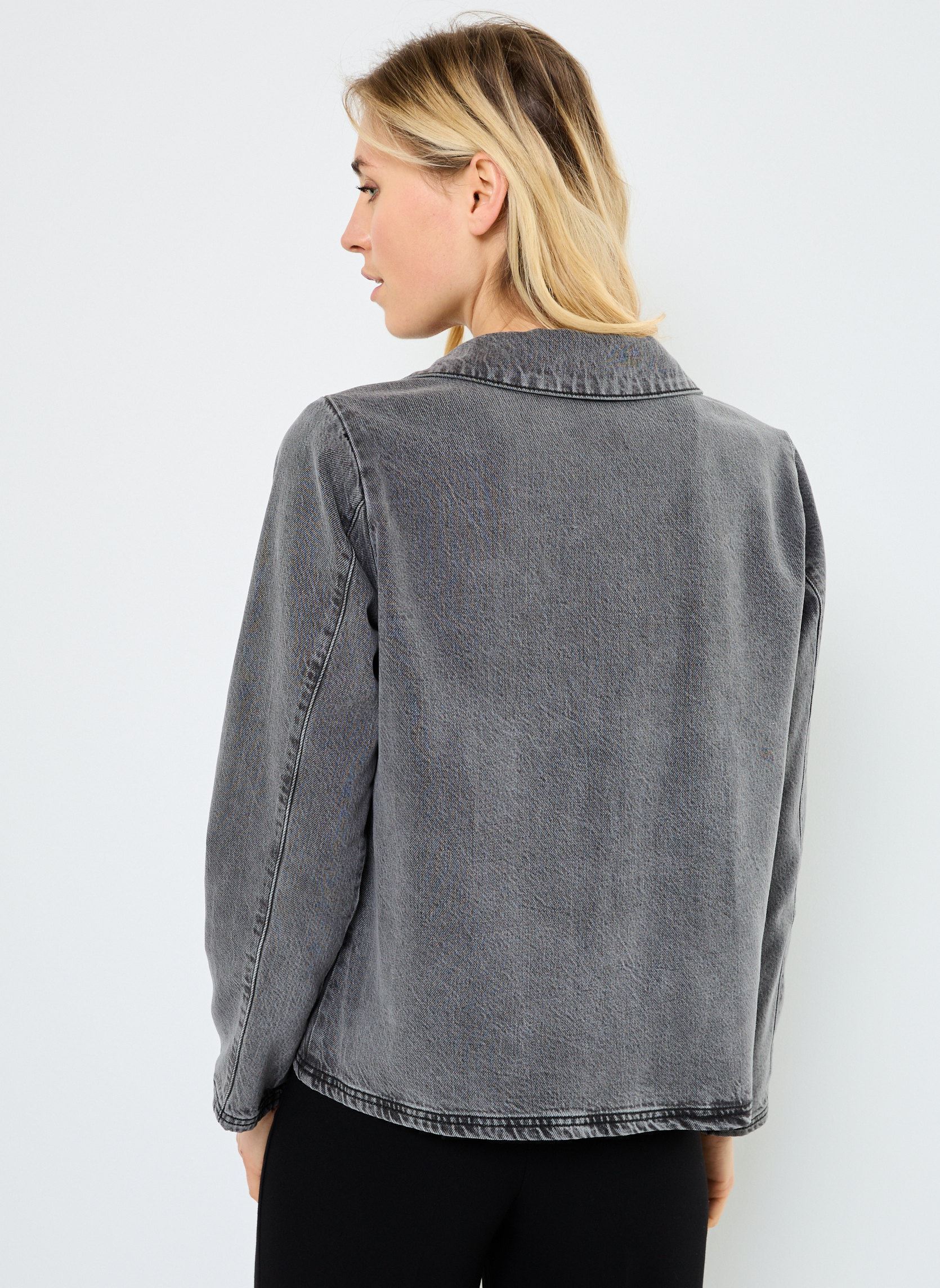 Spijkerjassen VIKIKI L/S TIE DENIM JACKET DGD dames grijs Vila Spijkerjassen VIKIKI L/S TIE DENIM JACKET DGD dames grijs Dark Grey Denim