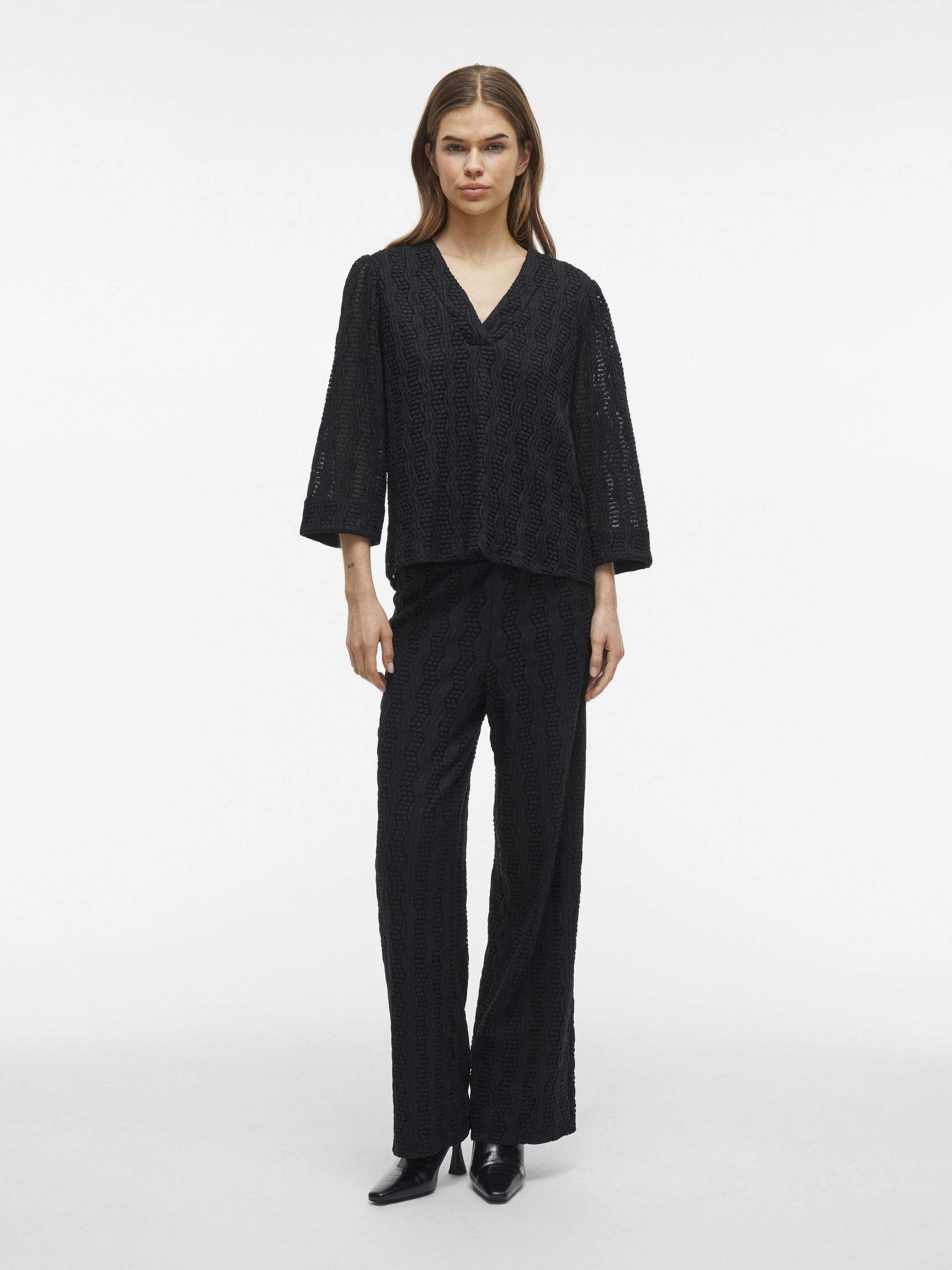 Wijde broeken VILUMENA HW WIDE PANTS dames zwart Vila Wijde broeken VILUMENA HW WIDE PANTS dames zwart Black Beauty