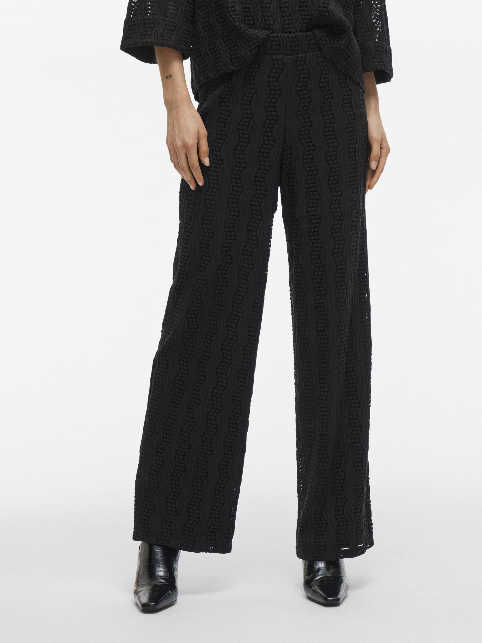 Wijde broeken VILUMENA HW WIDE PANTS dames zwart Vila Wijde broeken VILUMENA HW WIDE PANTS dames zwart Black Beauty