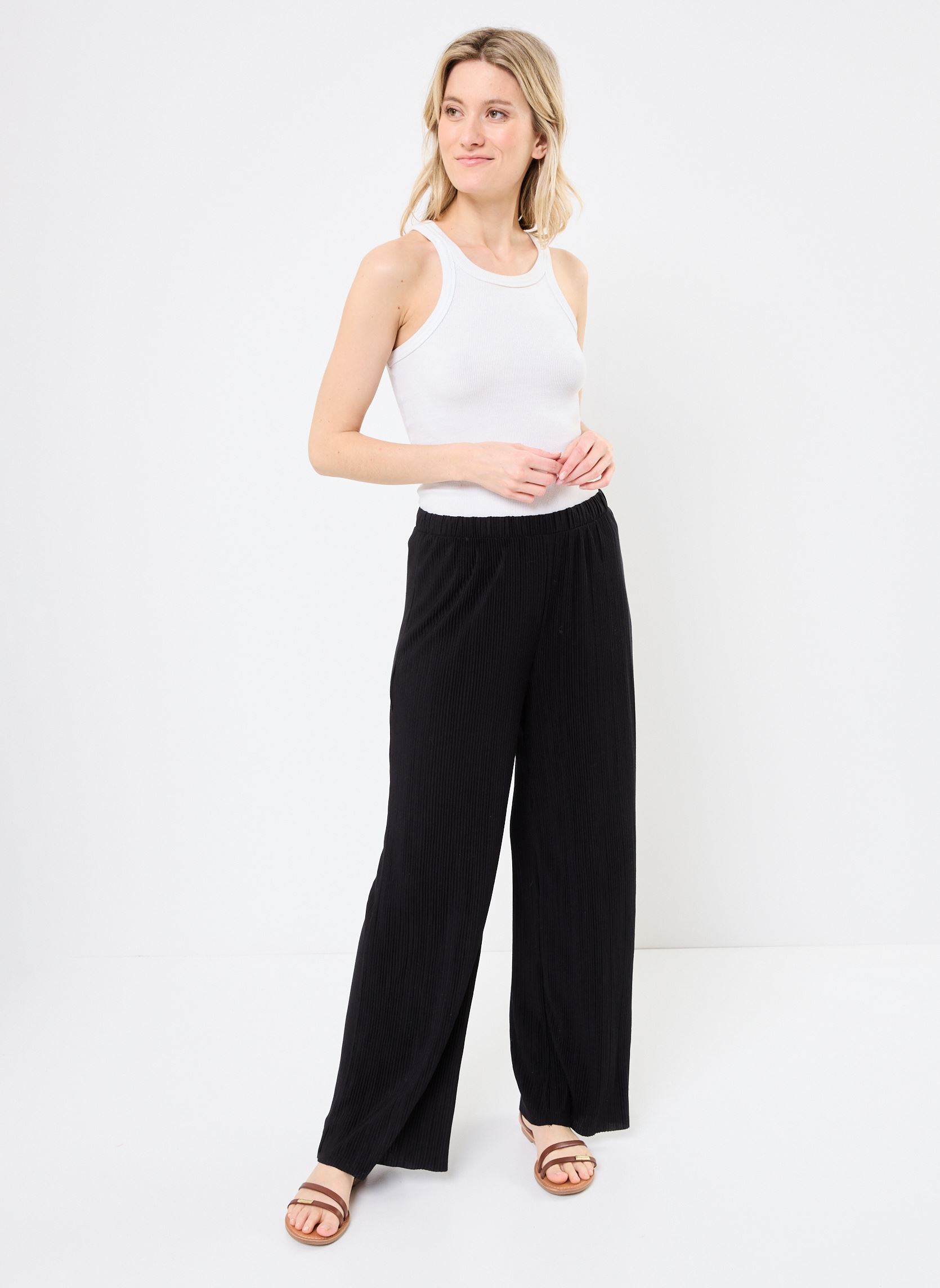 Pantalons larges VIPLISA HW LOOSE PANTS - NOOS femme noir Vila Pantalons larges VIPLISA HW LOOSE PANTS - NOOS femme noir Black Beauty