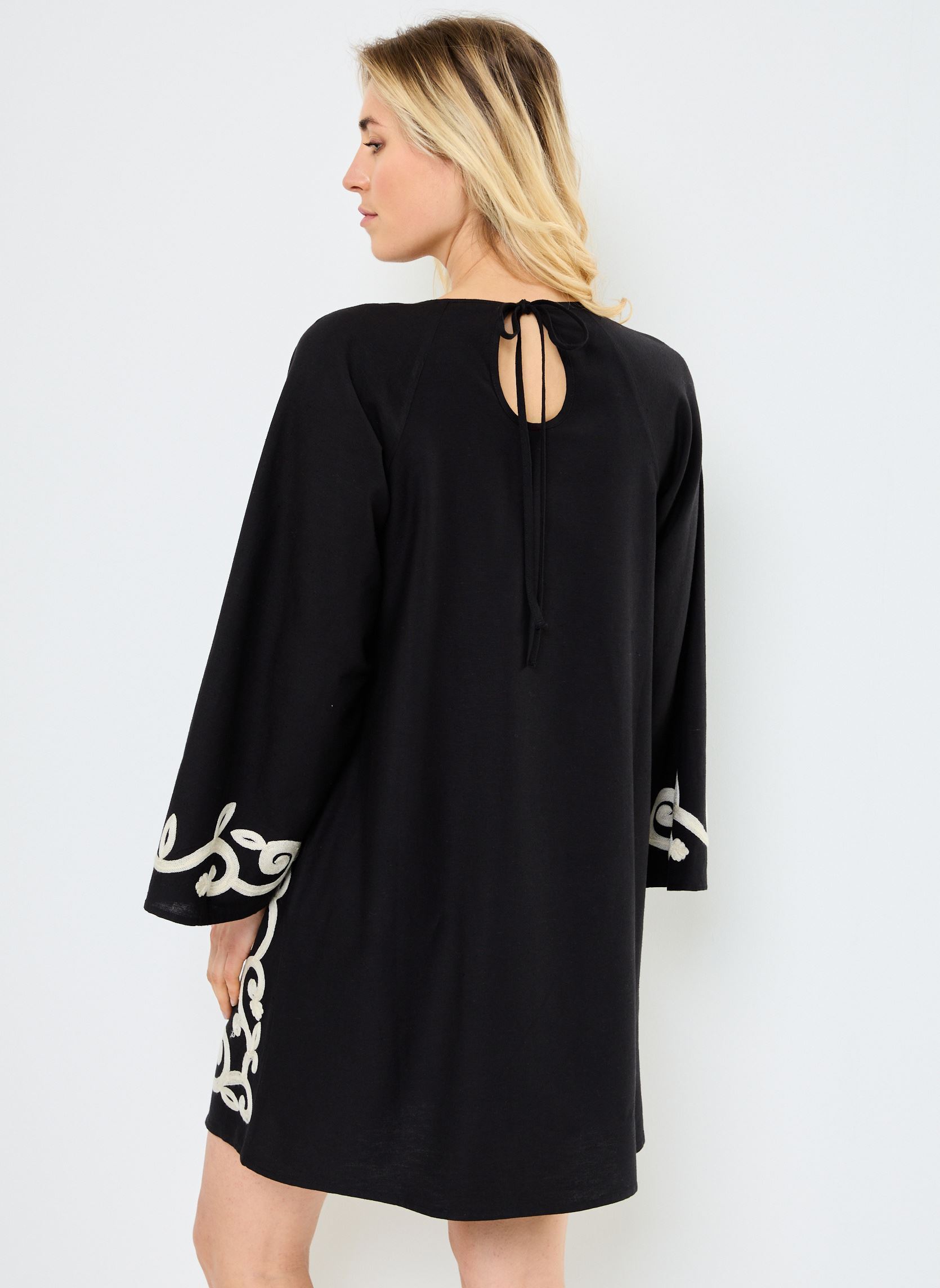 Vestidos VIPOLENE O-NECK L/S SHORT DRESS mujer negro Vila Vestidos VIPOLENE O-NECK L/S SHORT DRESS mujer negro Black Beauty