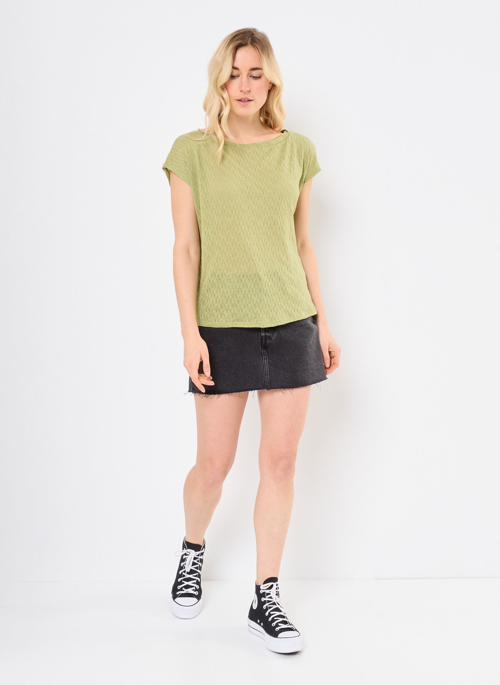 Kurzarm-T-Shirts VISERAFINA S/L BOATNECK TOP damen grün Vila Kurzarm-T-Shirts VISERAFINA S/L BOATNECK TOP damen grün SAGE