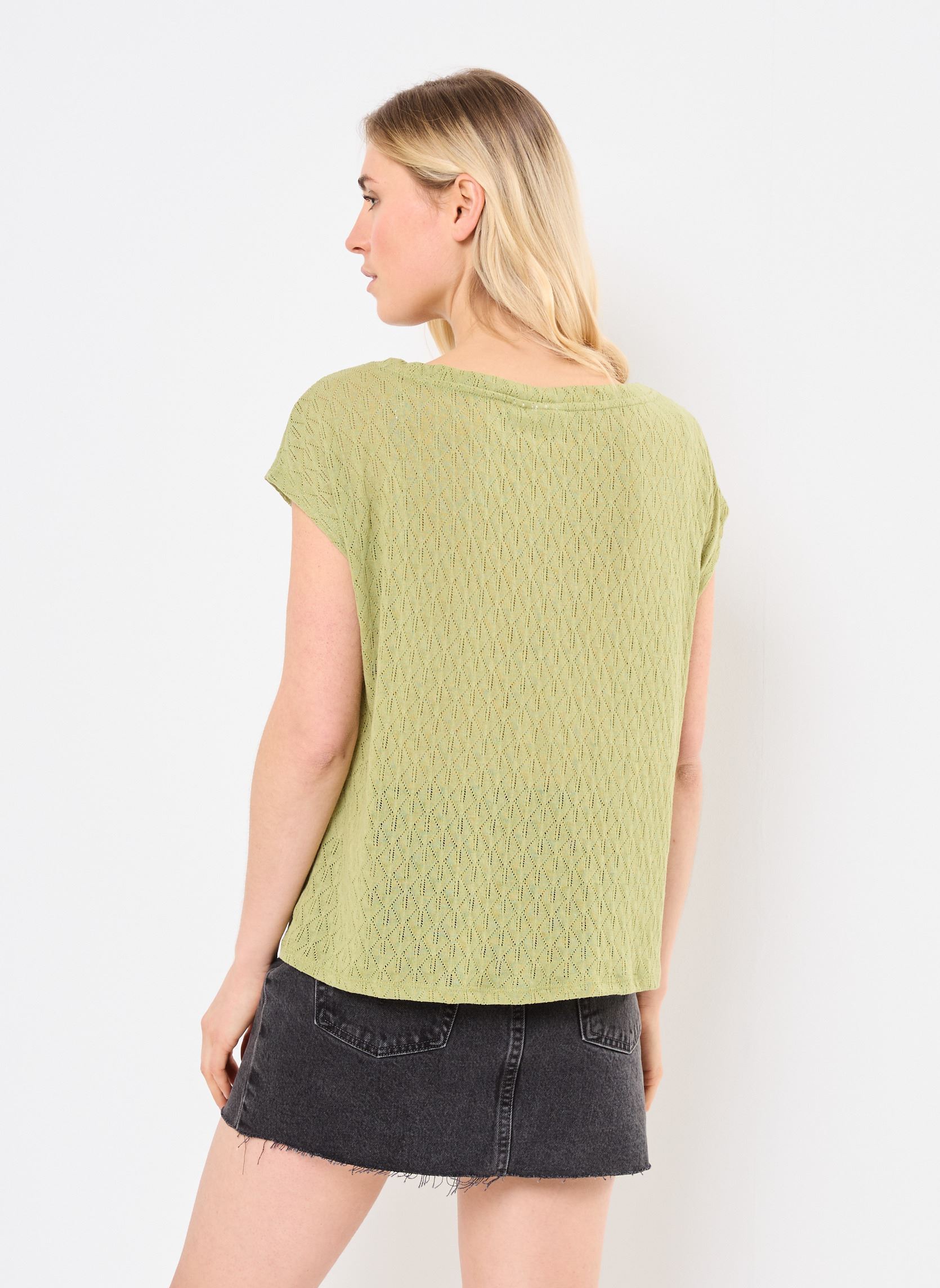 Kurzarm-T-Shirts VISERAFINA S/L BOATNECK TOP damen grün Vila Kurzarm-T-Shirts VISERAFINA S/L BOATNECK TOP damen grün SAGE