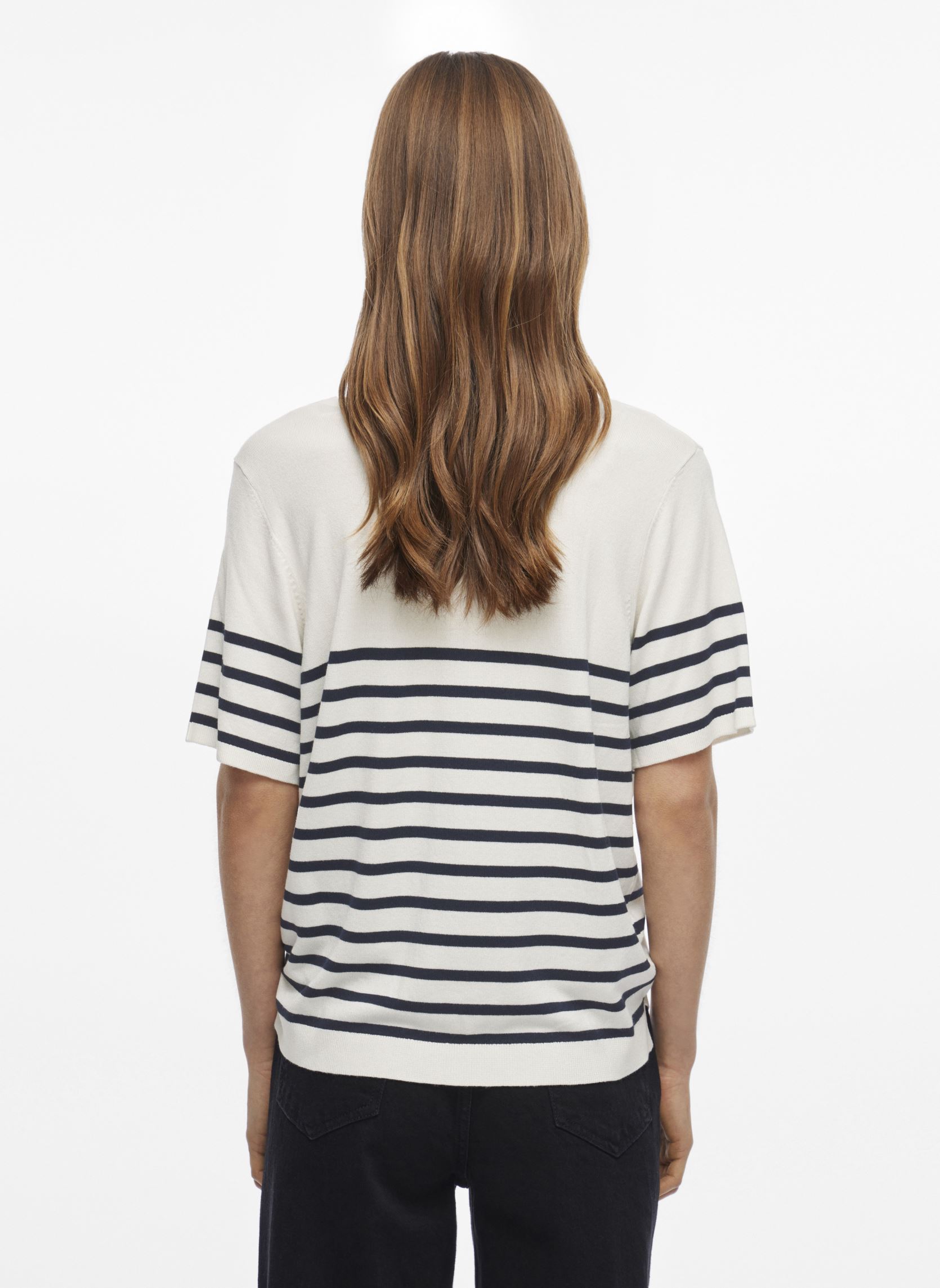 Tee-shirts manches courtes VIWENNIE V-NECK S/S KNIT T-SHIRT femme blanc Vila Tee-shirts manches courtes VIWENNIE V-NECK S/S KNIT T-SHIRT femme blanc Cloud Dancer