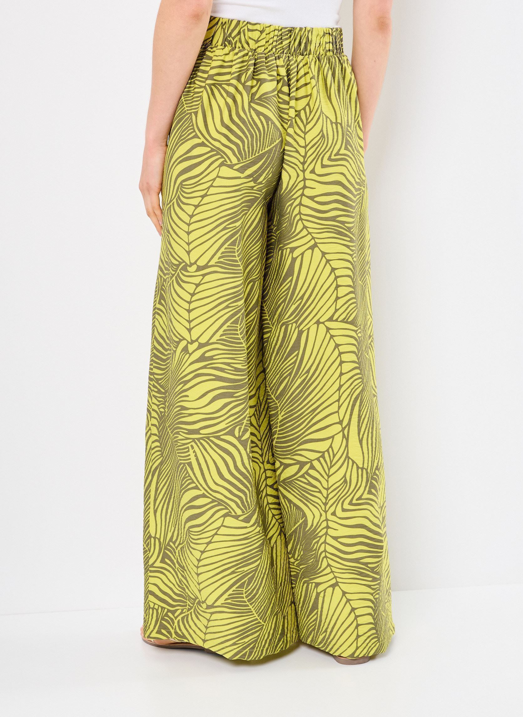 Wijde broeken VIALINIA CAI HW PANTS dames geel Vila Wijde broeken VIALINIA CAI HW PANTS dames geel CITRONELLE