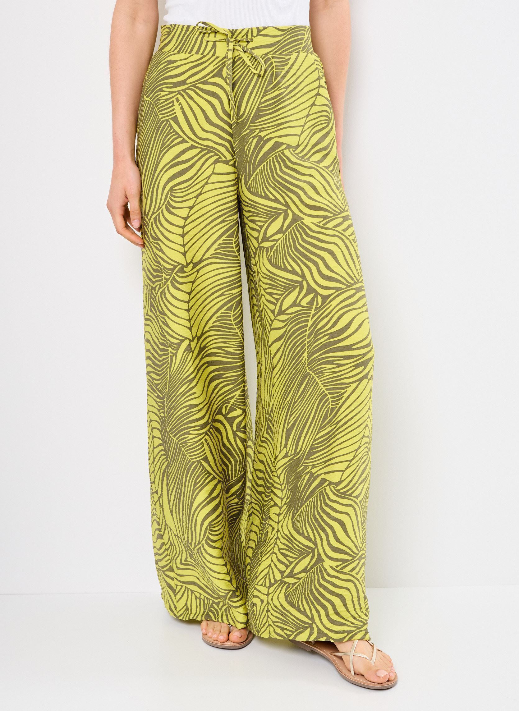 Wijde broeken VIALINIA CAI HW PANTS dames geel Vila Wijde broeken VIALINIA CAI HW PANTS dames geel CITRONELLE