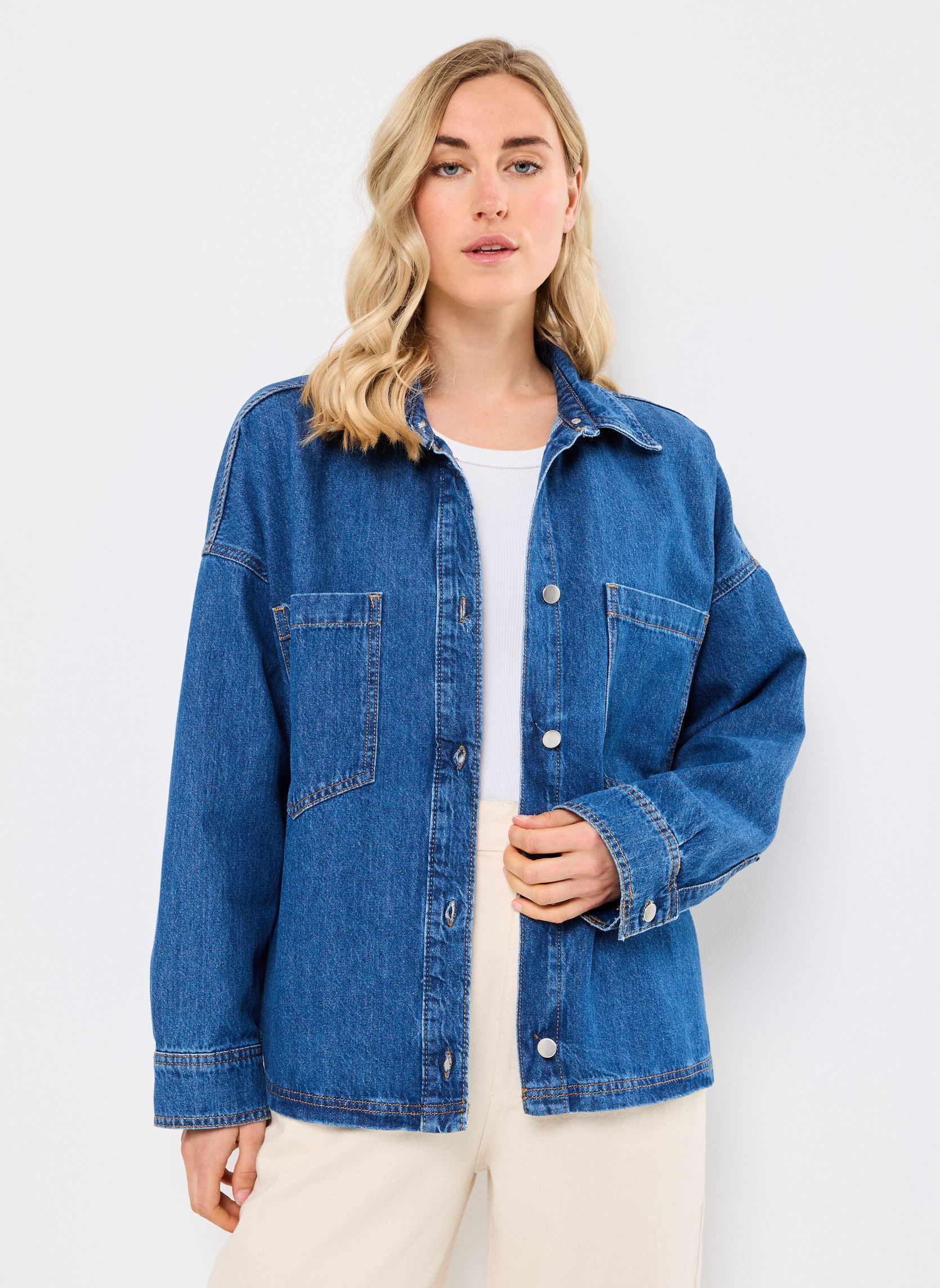 Jeansjacken VICREEK L/S DENIM SHIRT damen blau Vila Jeansjacken VICREEK L/S DENIM SHIRT damen blau Medium Blue Denim
