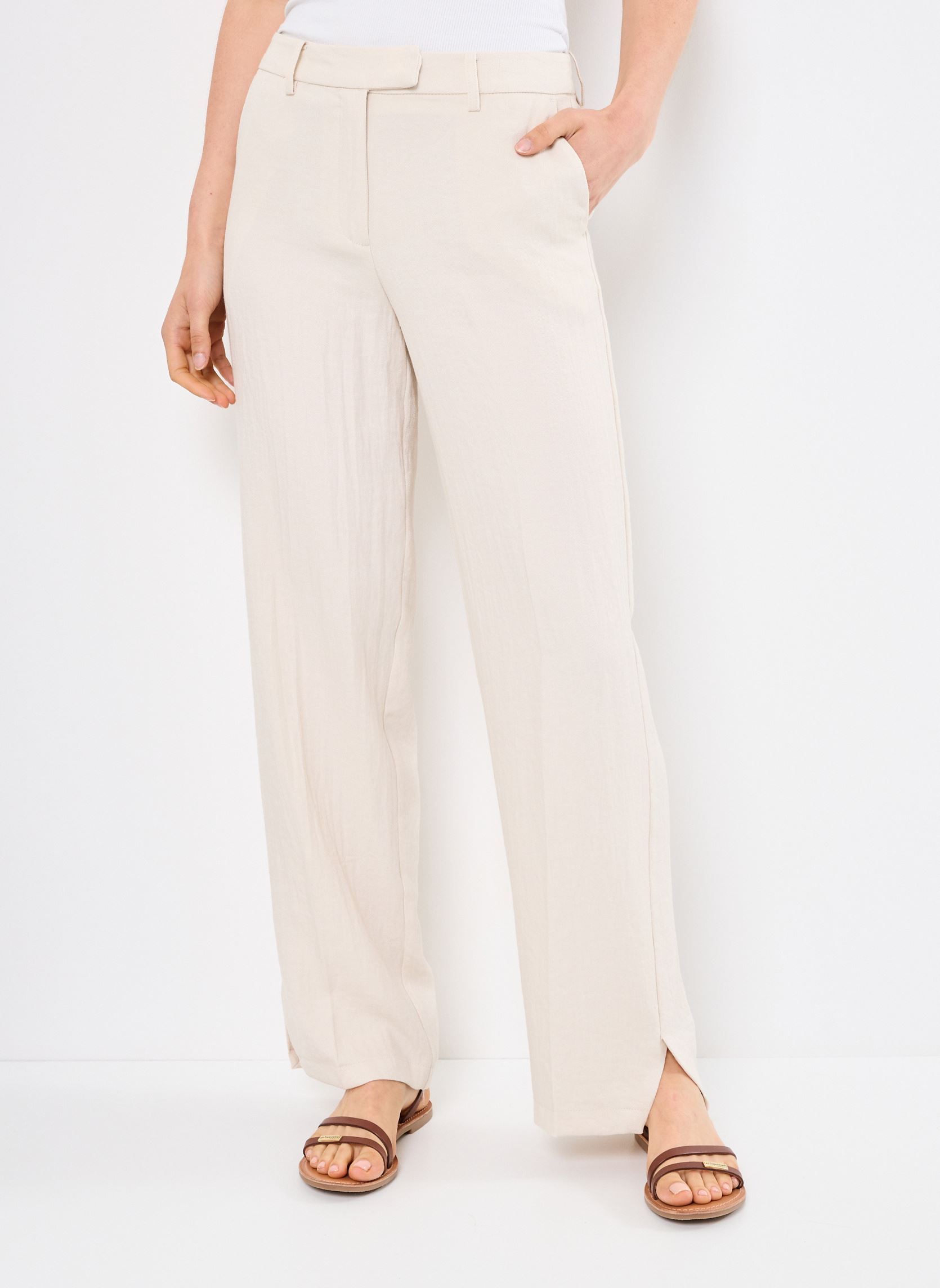 Pantalons larges VIFLEA RW TAILORED PANTS femme beige Vila Pantalons larges VIFLEA RW TAILORED PANTS femme beige Birch