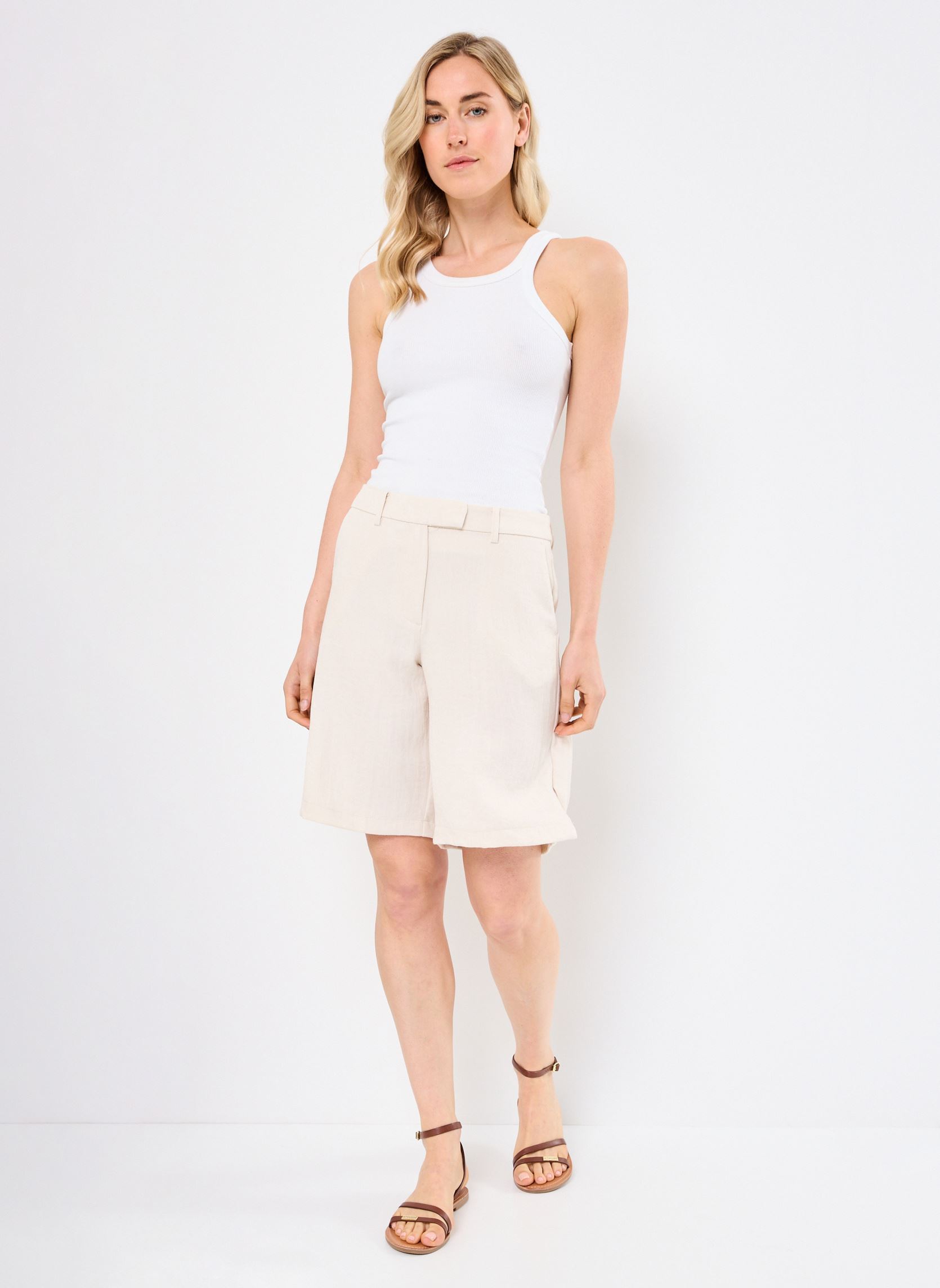 Shorts VIFLEA RW TAILORED SHORTS damen beige Vila Shorts VIFLEA RW TAILORED SHORTS damen beige BIRCH