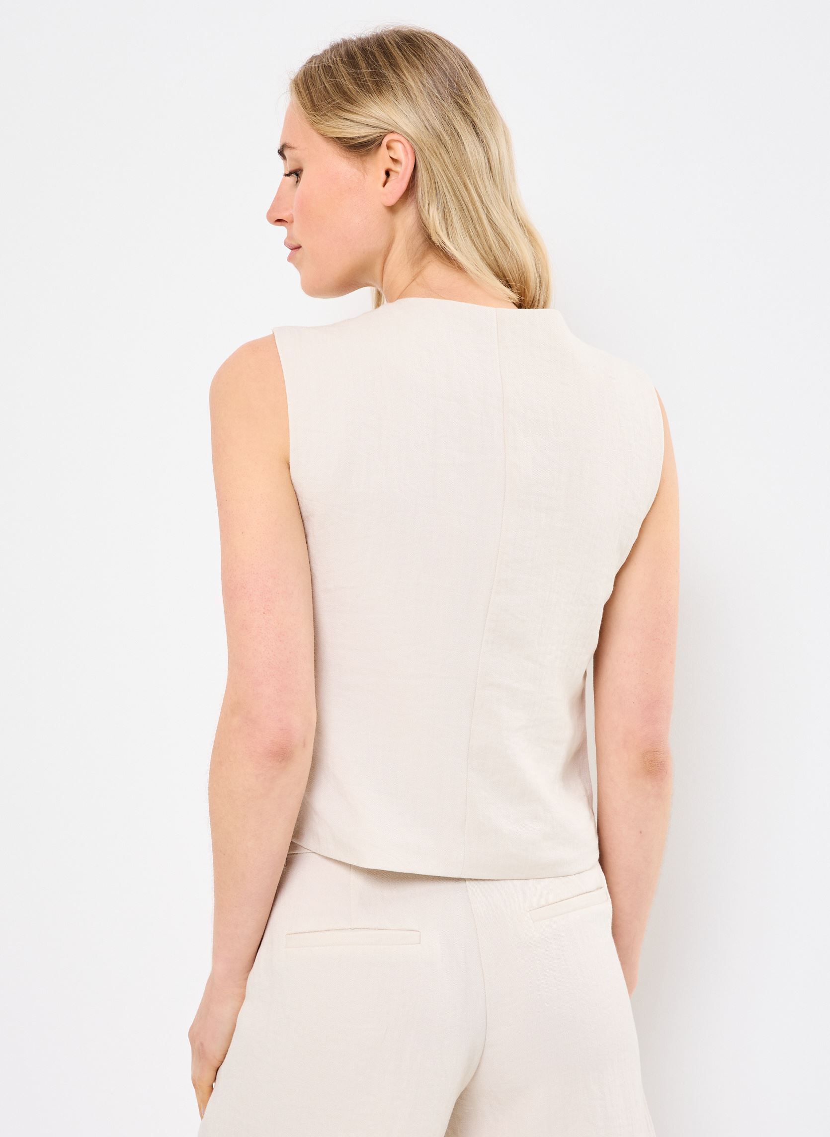Gilets VIFLEA S/L TAILORED VEST femme beige Vila Gilets VIFLEA S/L TAILORED VEST femme beige Birch