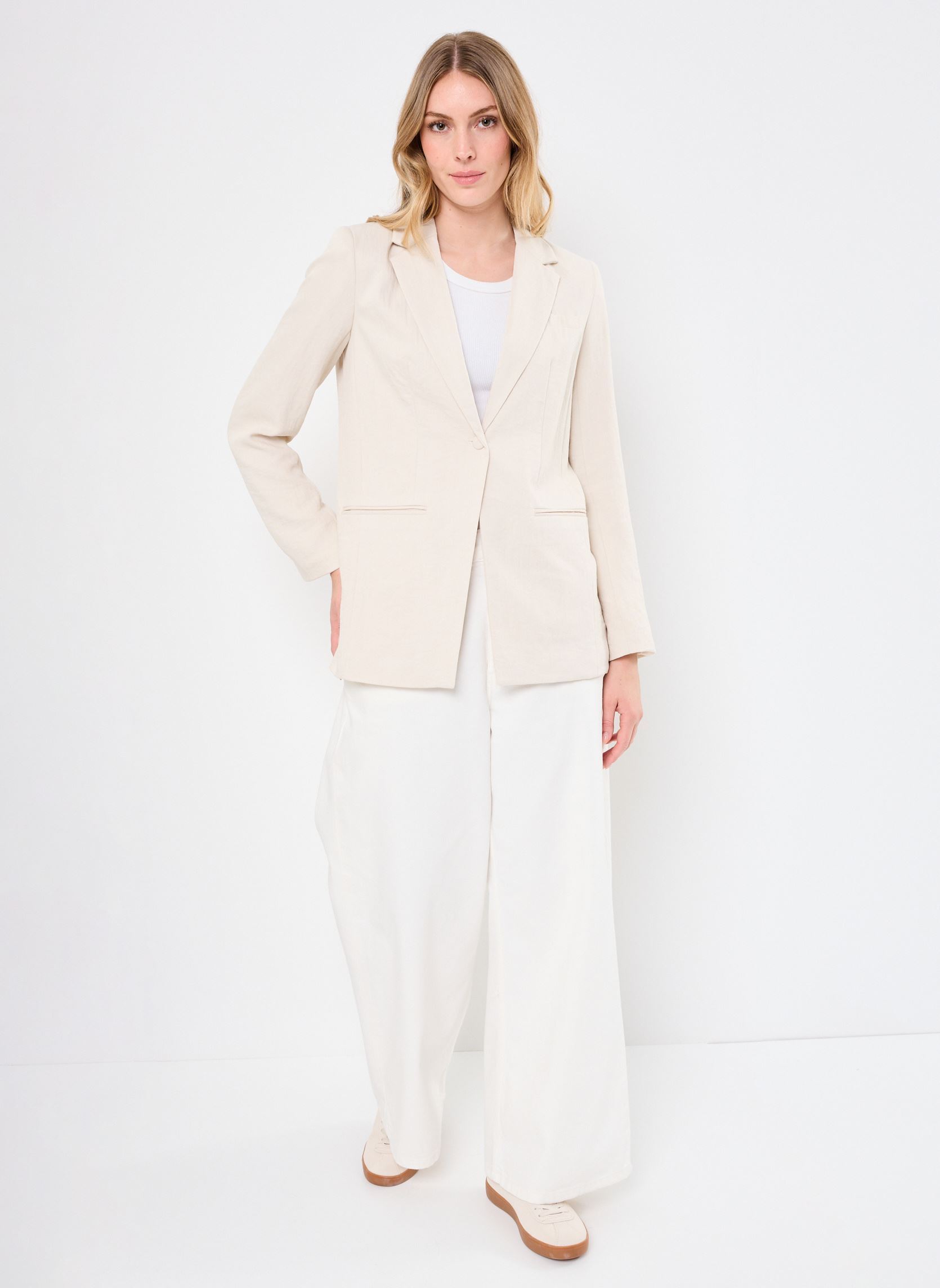 Blazers VIFLEA TAILORED BACK DETAIL L/S BLAZER mujer beige Vila Blazers VIFLEA TAILORED BACK DETAIL L/S BLAZER mujer beige Birch