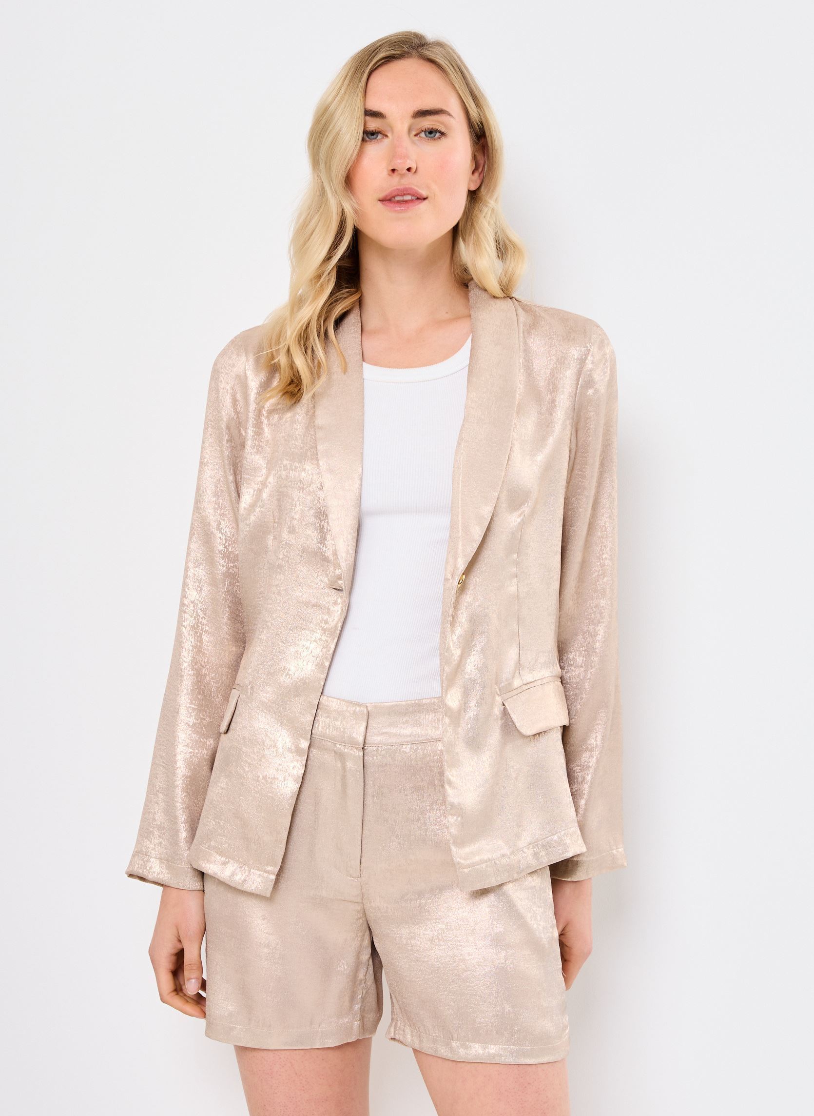Vestes de blazer VIMETALLA LS BLAZER/C32 femme or et bronze Vila Vestes de blazer VIMETALLA LS BLAZER/C32 femme or et bronze BIRCH