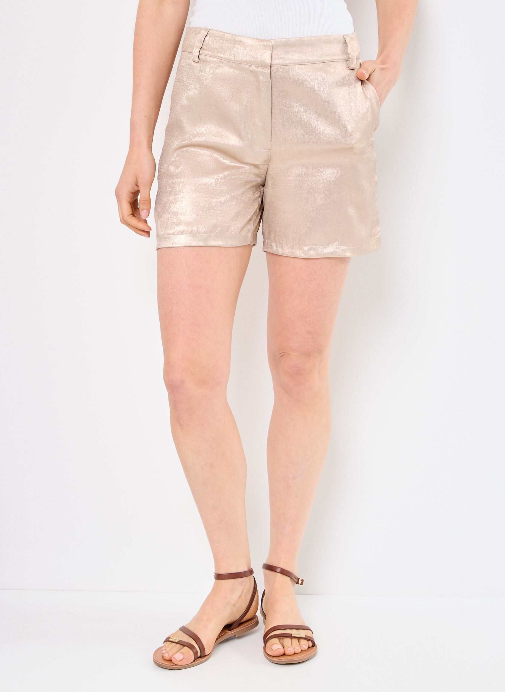 Shorts VIMETALLA RW SHORTS/C32 femme or et bronze Vila Shorts VIMETALLA RW SHORTS/C32 femme or et bronze BIRCH