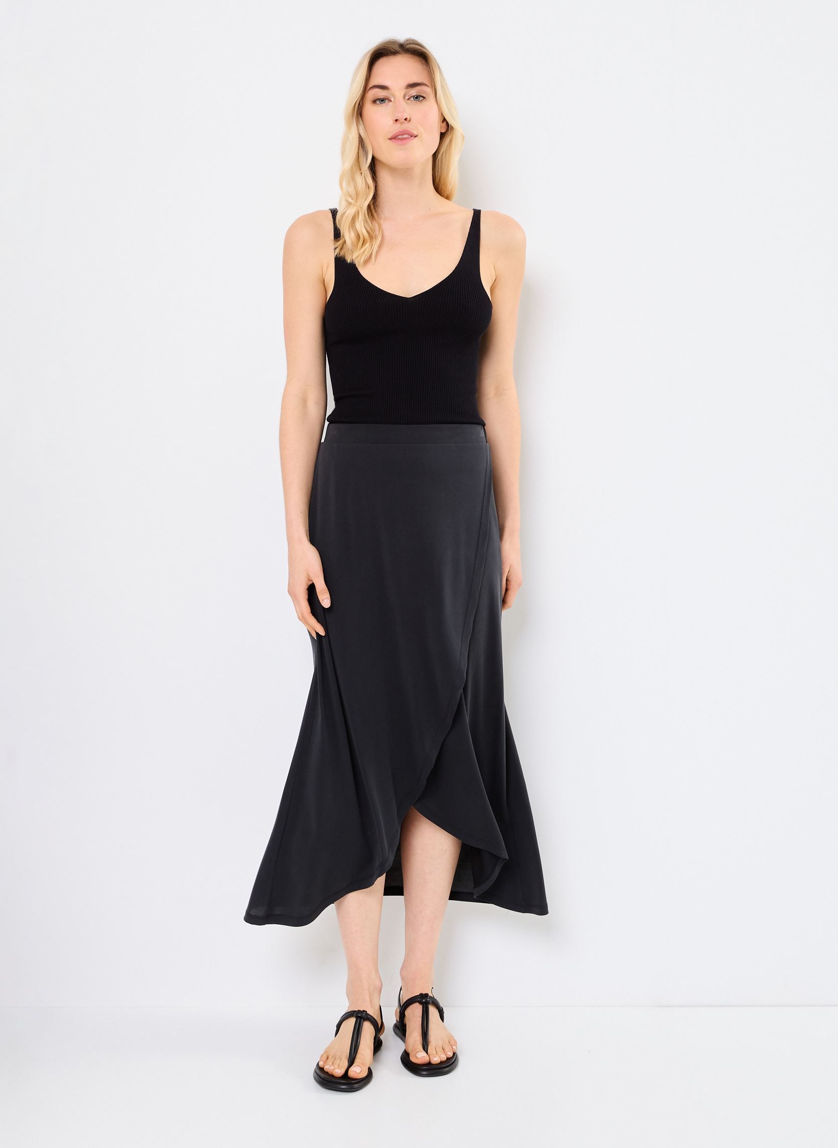 Lange rokken VIMODALA HW WRAP SKIRT - NOOS dames zwart Vila Lange rokken VIMODALA HW WRAP SKIRT - NOOS dames zwart Black