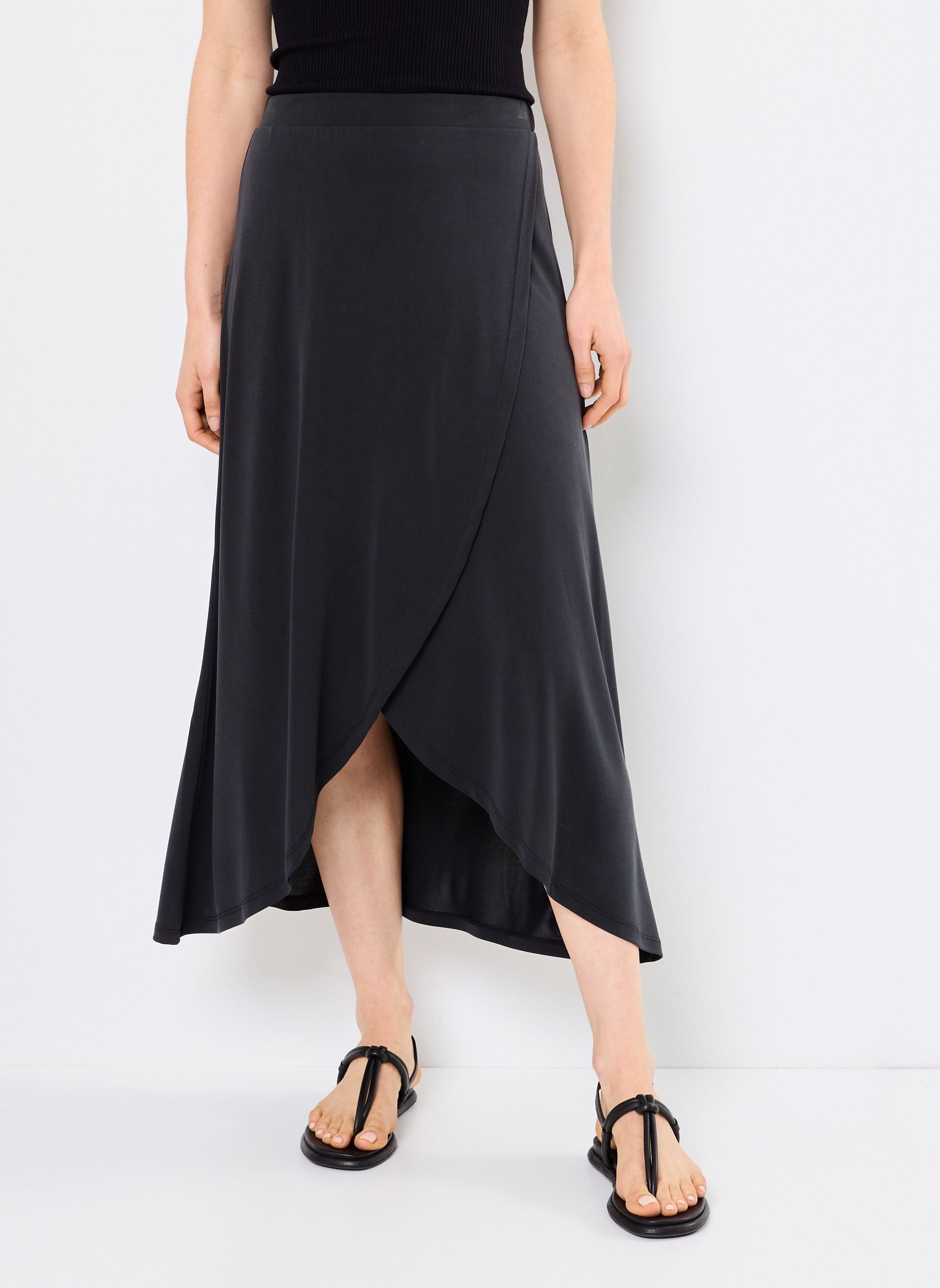 Lange rokken VIMODALA HW WRAP SKIRT - NOOS dames zwart Vila Lange rokken VIMODALA HW WRAP SKIRT - NOOS dames zwart Black