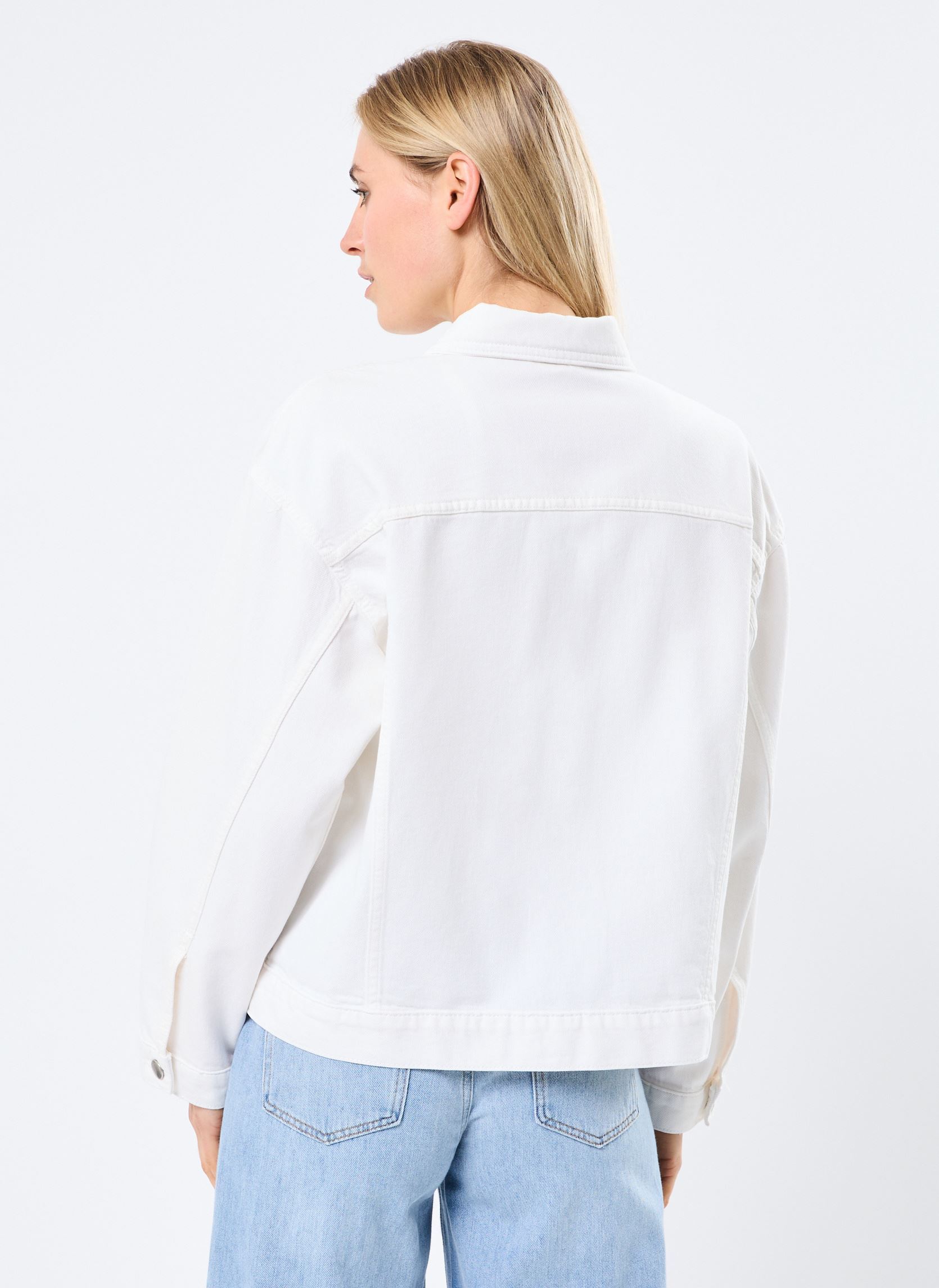Vestes en jean VIPAL L/S DENIM JACKET/BFS femme blanc Vila Vestes en jean VIPAL L/S DENIM JACKET/BFS femme blanc Snow white
