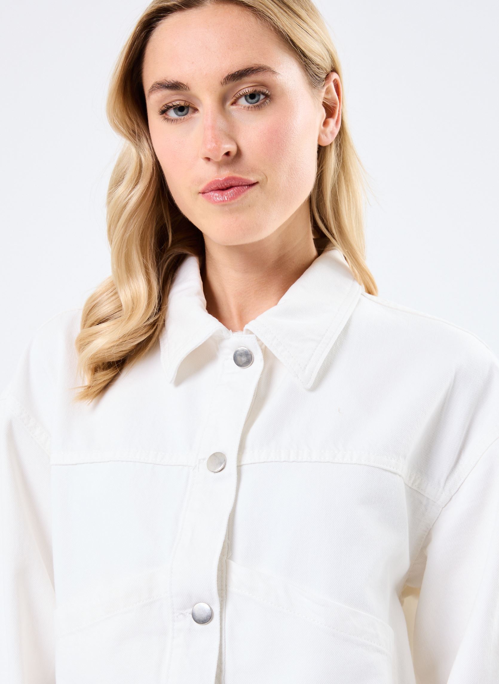 Vestes en jean VIPAL L/S DENIM JACKET/BFS femme blanc Vila Vestes en jean VIPAL L/S DENIM JACKET/BFS femme blanc Snow white
