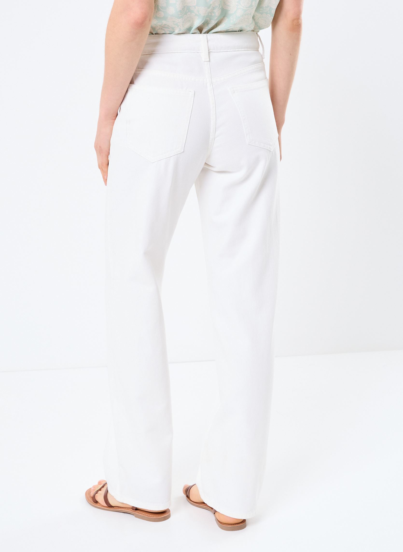 Wijde jeans / Flared Jeans VIPALMA RW WIDE JEANS WHITE PAL246/BFS dames wit Vila Wijde jeans / Flared Jeans VIPALMA RW WIDE JEANS WHITE PAL246/BFS dames wit Snow white