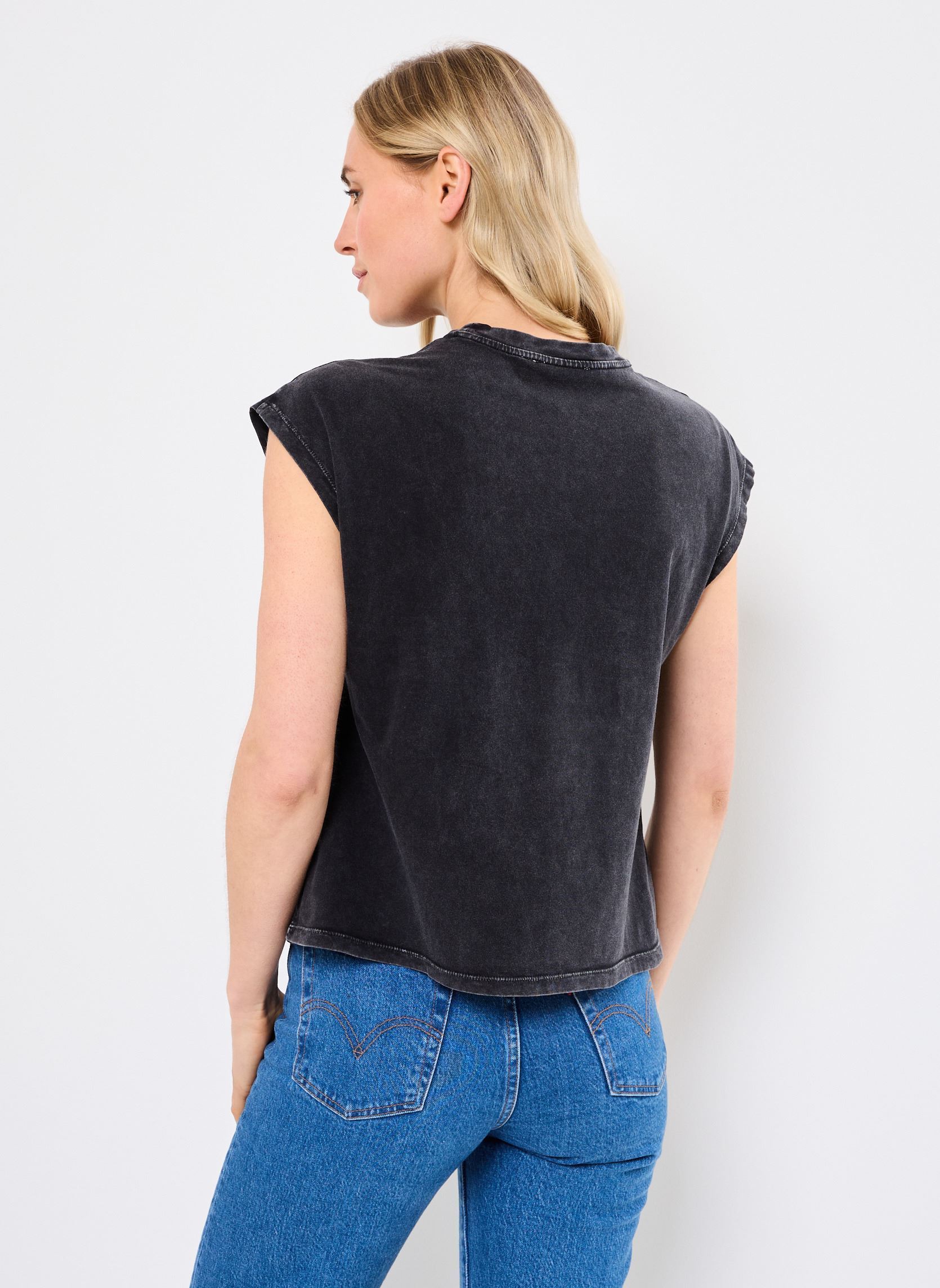 Tops VIPETONE NEW PRINTED TANK TOP femme noir Vila Tops VIPETONE NEW PRINTED TANK TOP femme noir Black Beauty