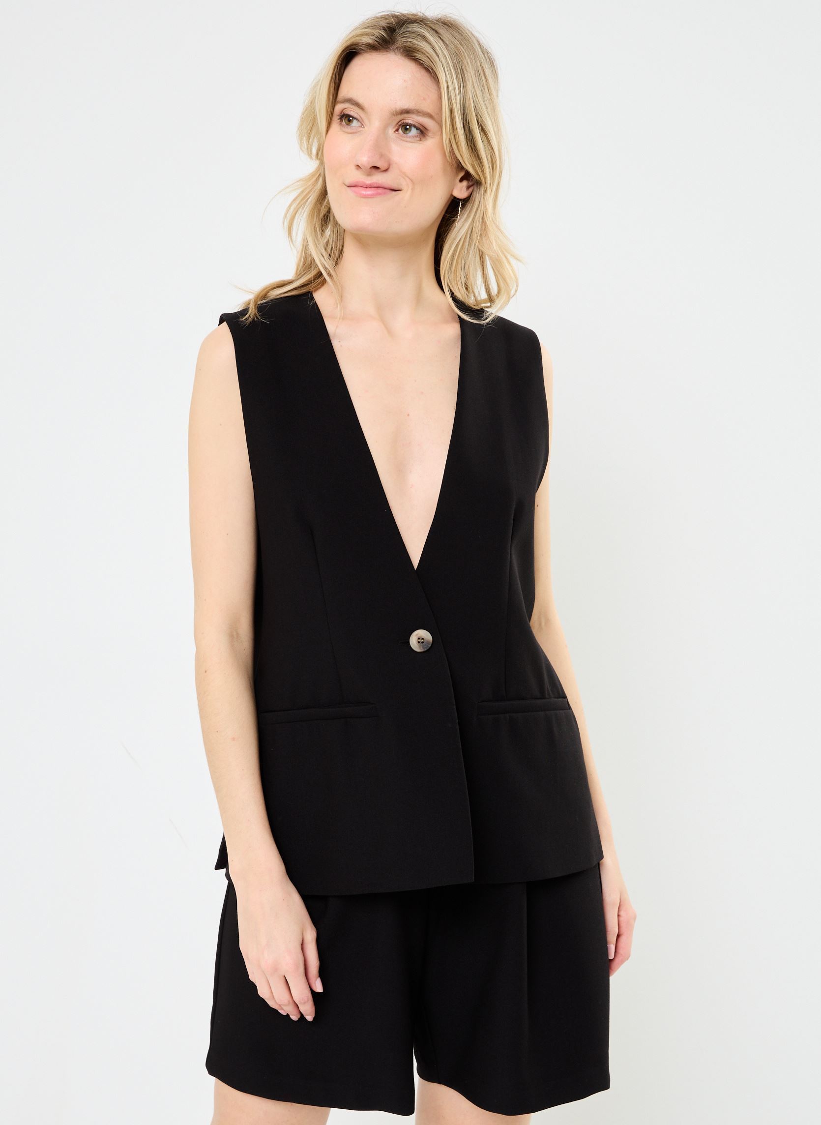 Gilets VIPINIEMA S/L TAILORED VEST/BFS femme noir Vila Gilets VIPINIEMA S/L TAILORED VEST/BFS femme noir Black Beauty