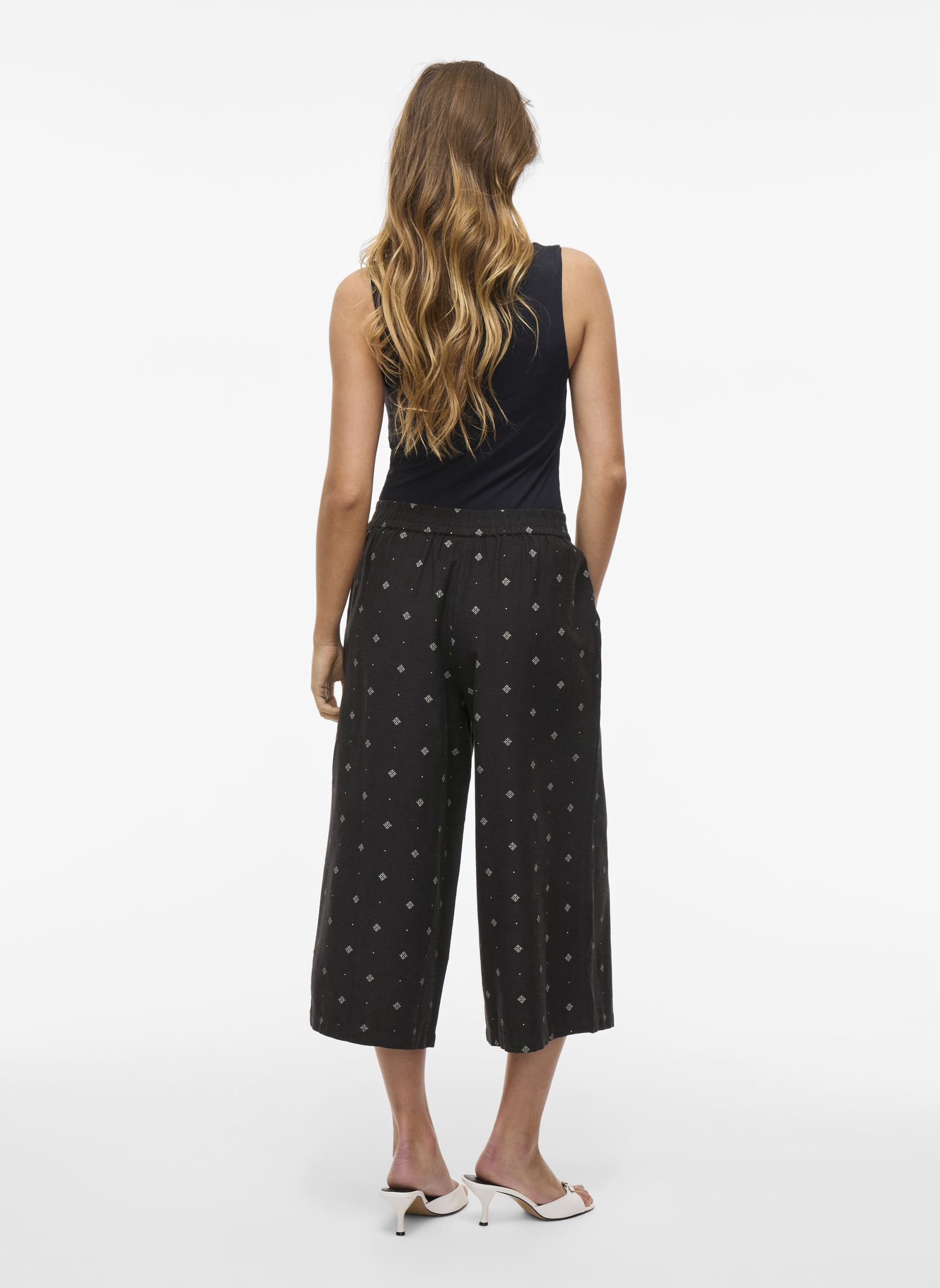 Weite Hosen VIPRISILLA PRINT HW CULOTTE PANTS/1 damen schwarz Vila Weite Hosen VIPRISILLA PRINT HW CULOTTE PANTS/1 damen schwarz BLACK BEAUTY