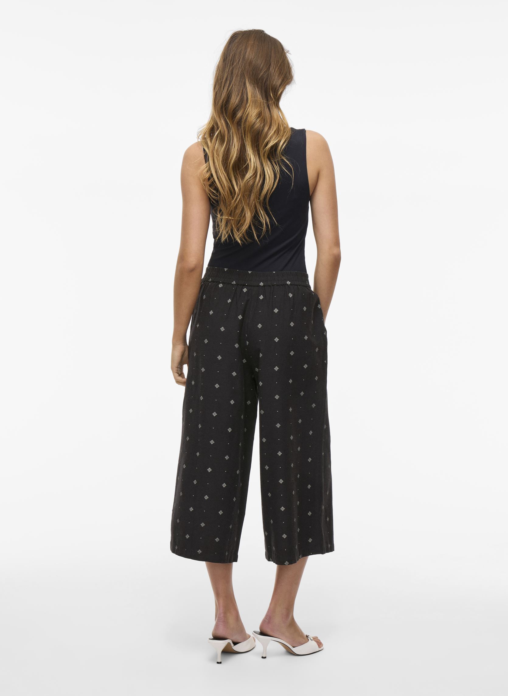 Pantalons larges VIPRISILLA PRINT RW PANTS femme bleu Vila Pantalons larges VIPRISILLA PRINT RW PANTS femme bleu NAVY BLAZER
