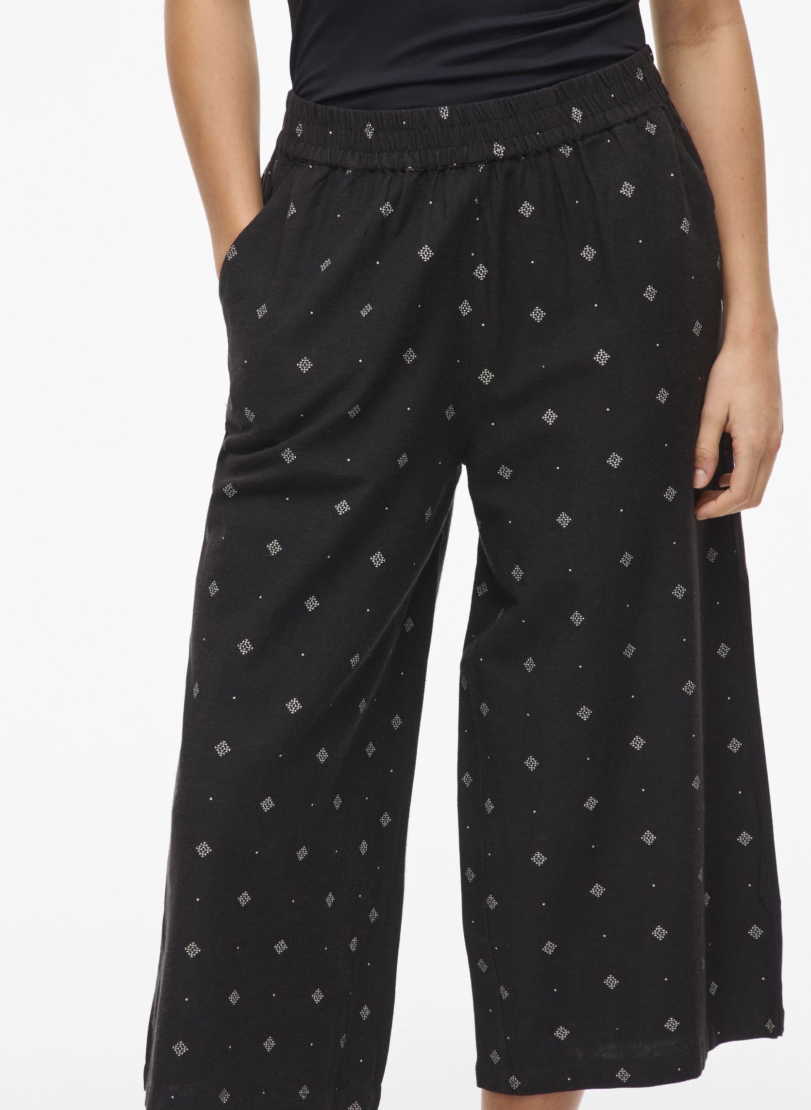 Pantalons larges VIPRISILLA PRINT RW PANTS femme bleu Vila Pantalons larges VIPRISILLA PRINT RW PANTS femme bleu NAVY BLAZER