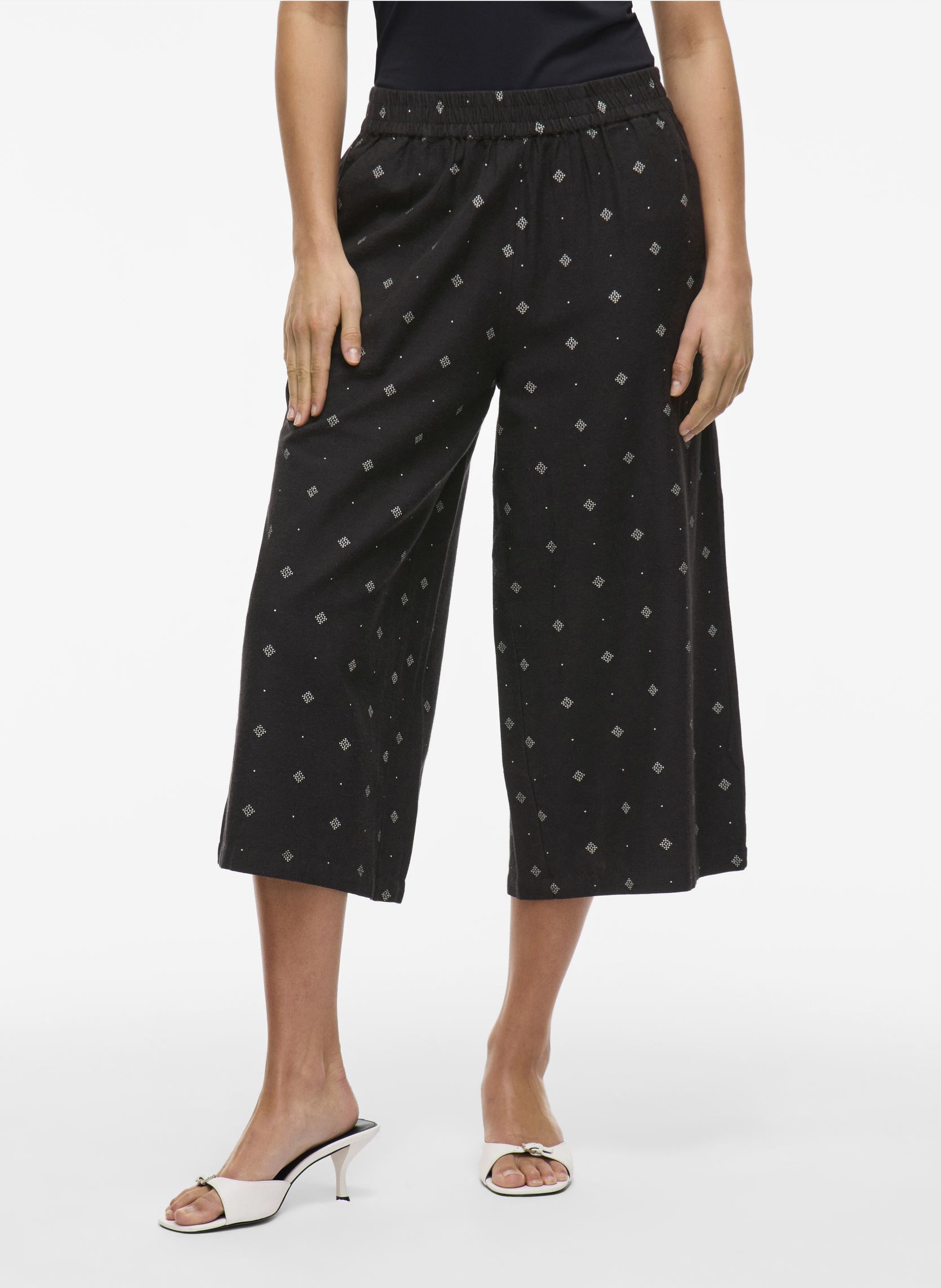 Pantalons larges VIPRISILLA PRINT RW PANTS femme bleu Vila Pantalons larges VIPRISILLA PRINT RW PANTS femme bleu NAVY BLAZER