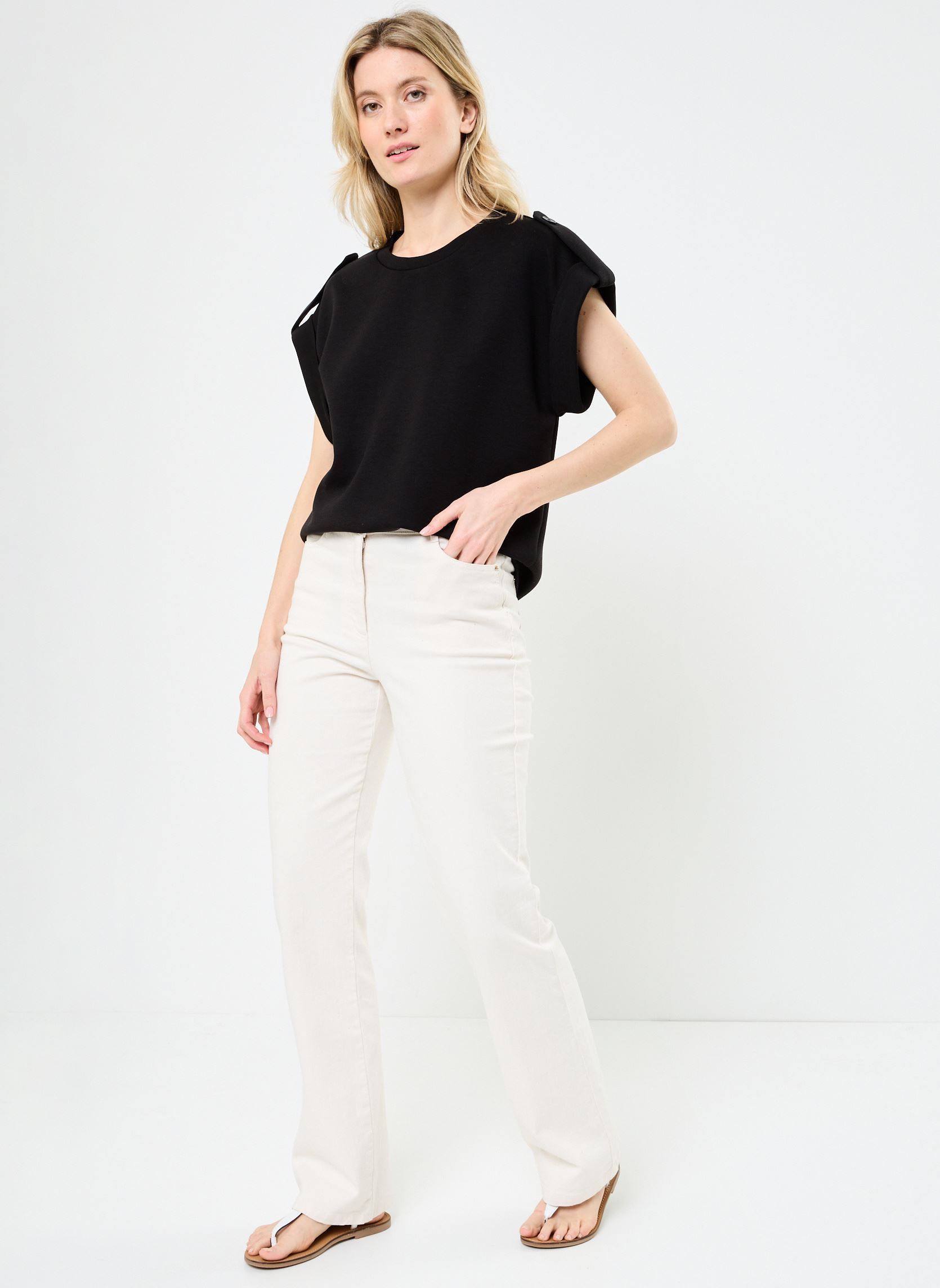 Kurzarm-T-Shirts VISIFFI O-NECK CAP SLEEVE TOP/PB damen schwarz Vila Kurzarm-T-Shirts VISIFFI O-NECK CAP SLEEVE TOP/PB damen schwarz Black Beauty