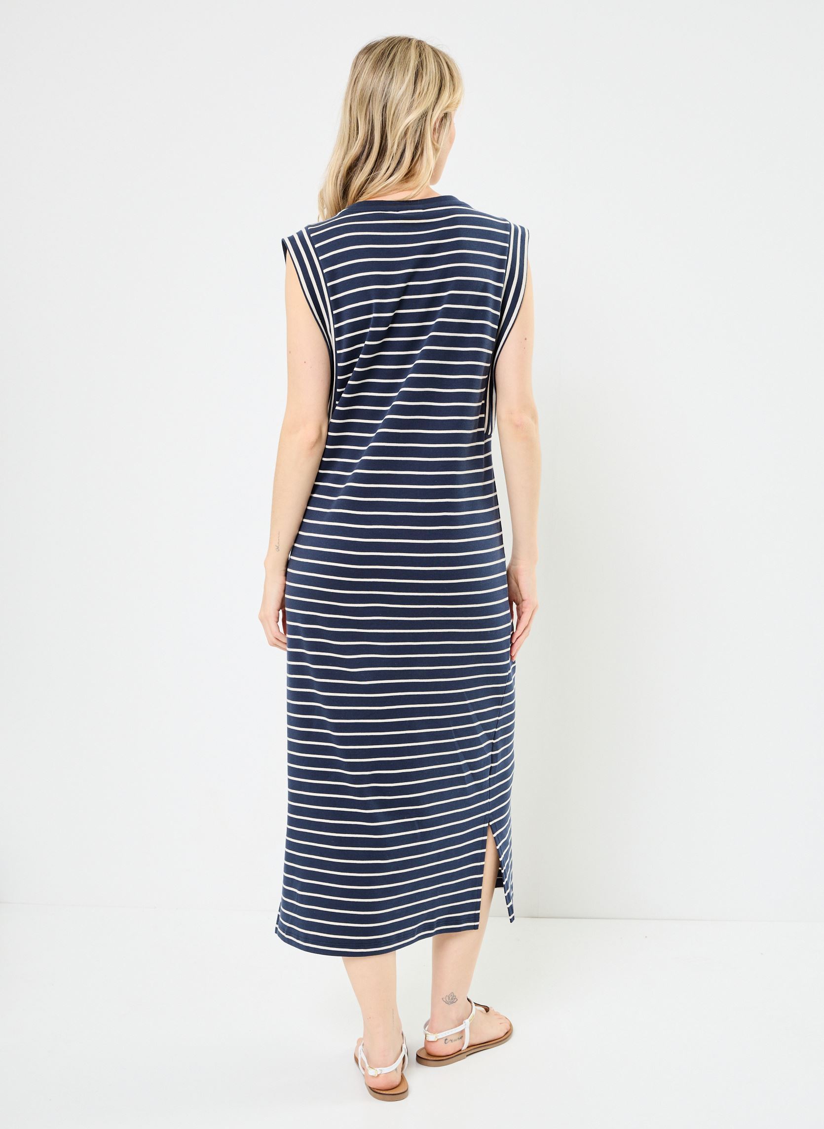 Lange Kleider VIVERIANA O-NECK S/L MIDI DRESS damen blau Vila Lange Kleider VIVERIANA O-NECK S/L MIDI DRESS damen blau Navy Blazer