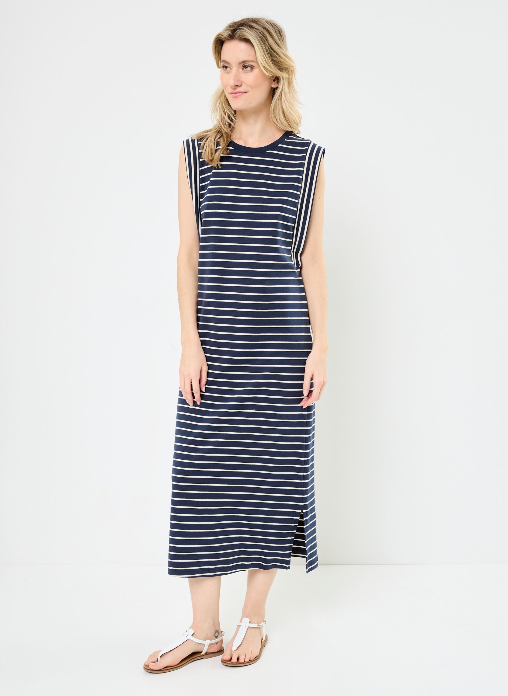 Lange Kleider VIVERIANA O-NECK S/L MIDI DRESS damen blau Vila Lange Kleider VIVERIANA O-NECK S/L MIDI DRESS damen blau Navy Blazer