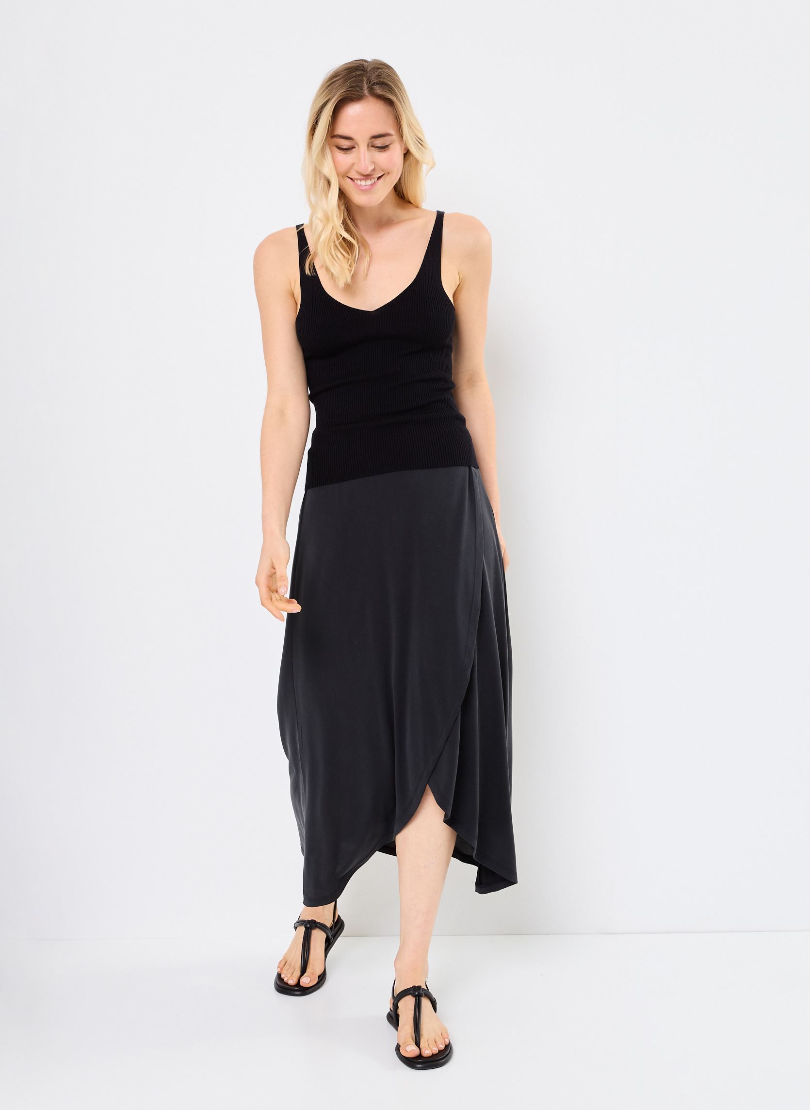 Tops VIWENNIE V-NECK RIB KNIT S/L TOP - NOOS damen schwarz Vila Tops VIWENNIE V-NECK RIB KNIT S/L TOP - NOOS damen schwarz Black Beauty