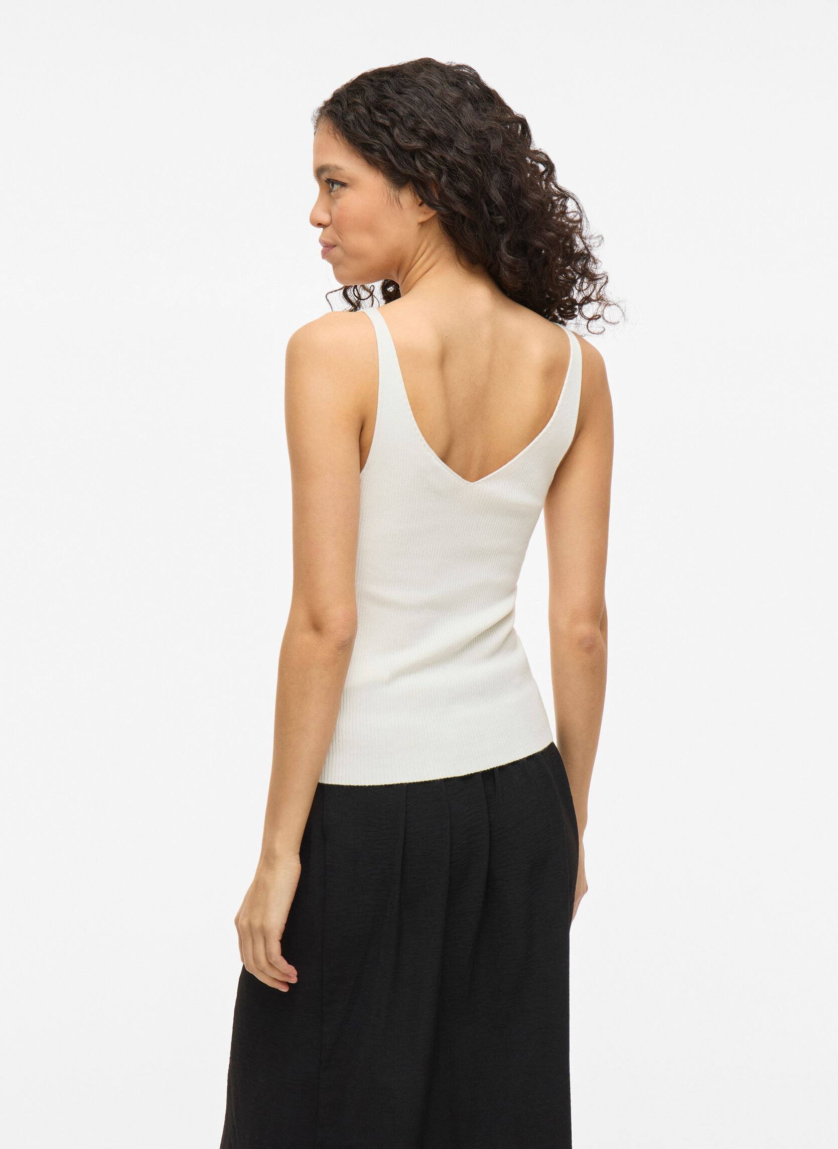Tops VIWENNIE V-NECK RIB KNIT S/L TOP - NOOS femme blanc Vila Tops VIWENNIE V-NECK RIB KNIT S/L TOP - NOOS femme blanc Cloud Dancer