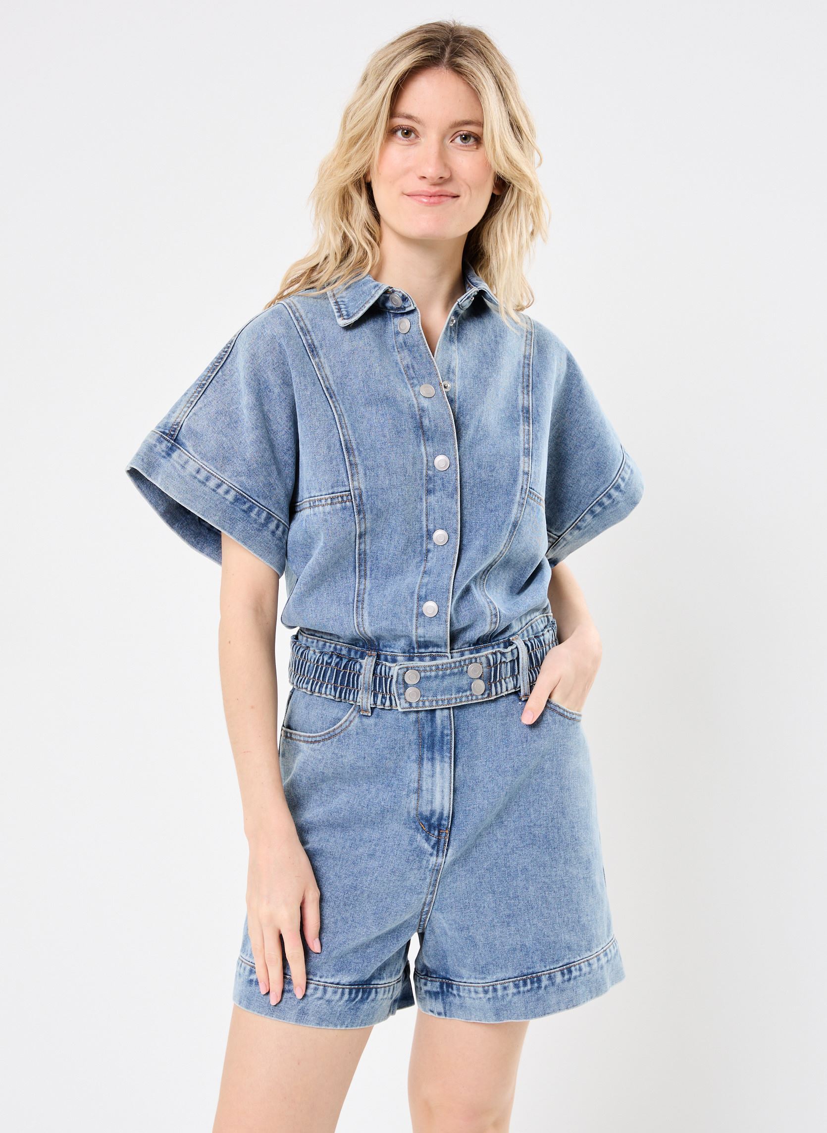 Completi corti ROUJOLIE 2/4 DENIM PLAYSUIT donna blu Vila Completi corti ROUJOLIE 2/4 DENIM PLAYSUIT donna blu Light Blue Denim
