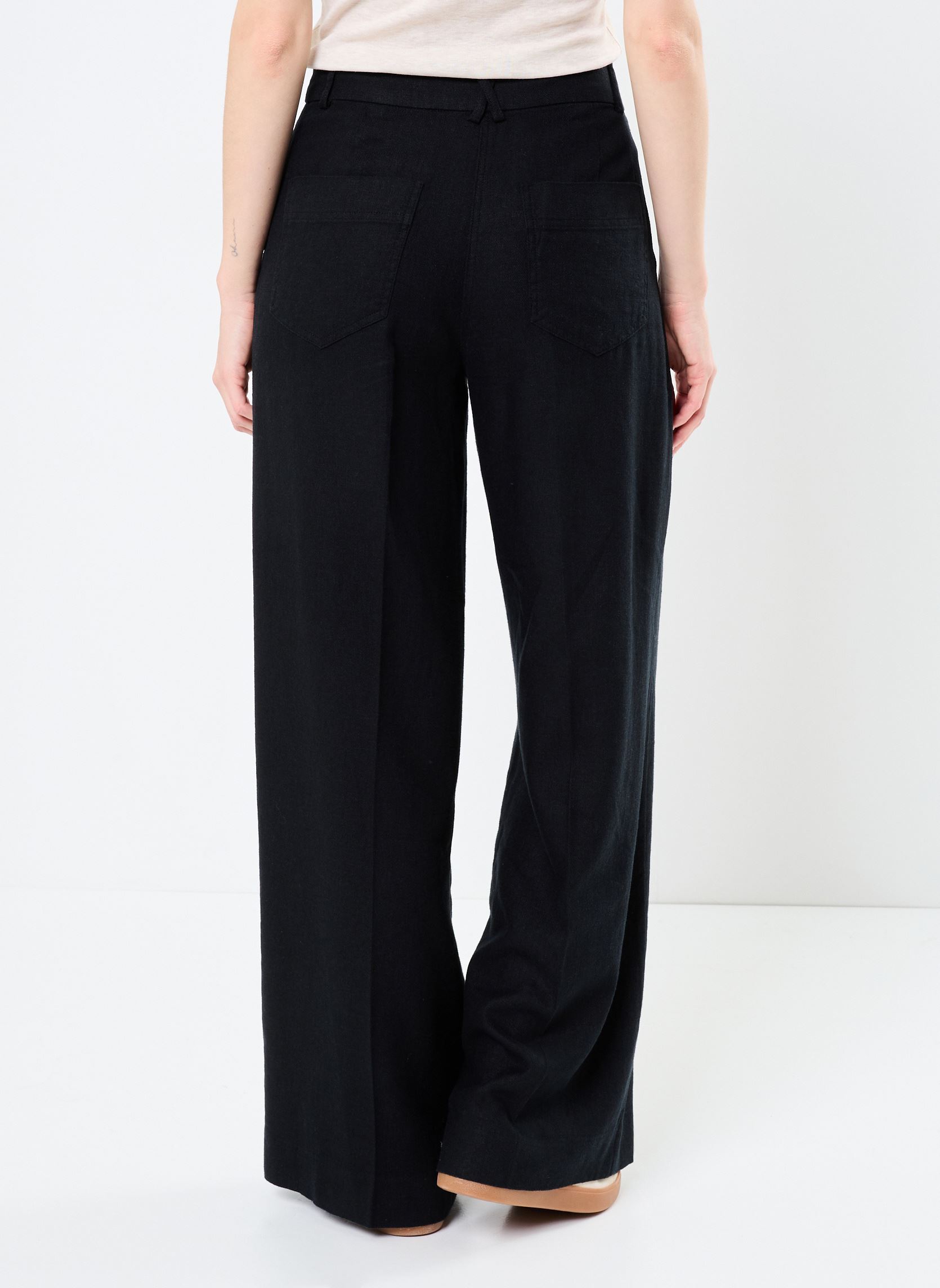 Wijde broeken ROUSUMMER HW WF TROUSER dames zwart Vila Wijde broeken ROUSUMMER HW WF TROUSER dames zwart Meteorite