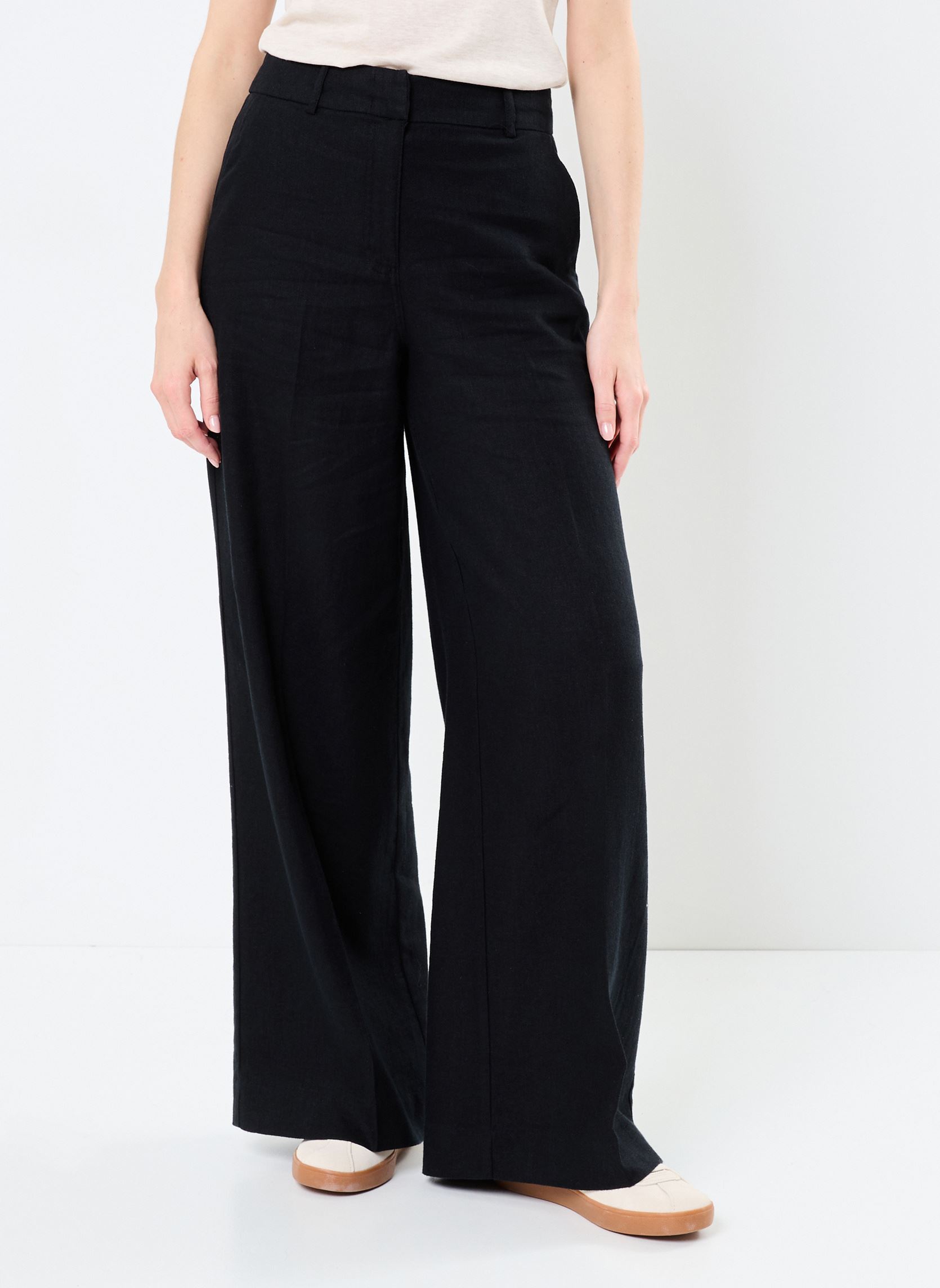 Wijde broeken ROUSUMMER HW WF TROUSER dames zwart Vila Wijde broeken ROUSUMMER HW WF TROUSER dames zwart Meteorite