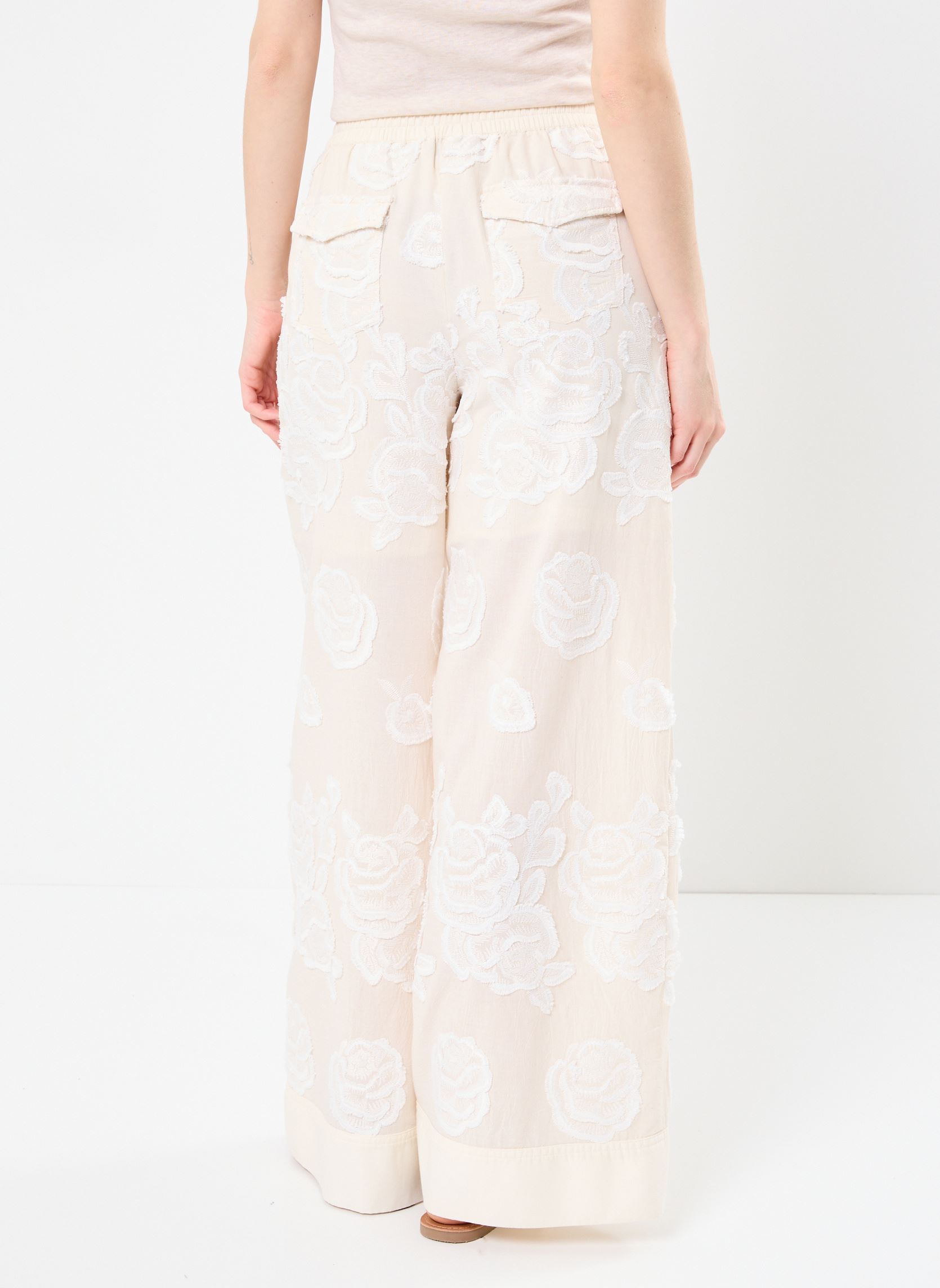 Weite Hosen ROUZOE HW WF F/L TROUSER damen beige Vila Weite Hosen ROUZOE HW WF F/L TROUSER damen beige Birch