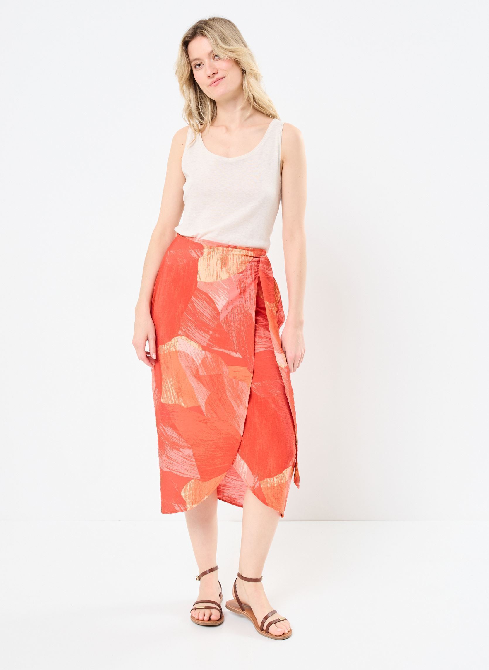 Jupes mi-longues VIDOLIRA ELA HW MIDI SHARONG SKIRT femme rose Vila Jupes mi-longues VIDOLIRA ELA HW MIDI SHARONG SKIRT femme rose aurora red