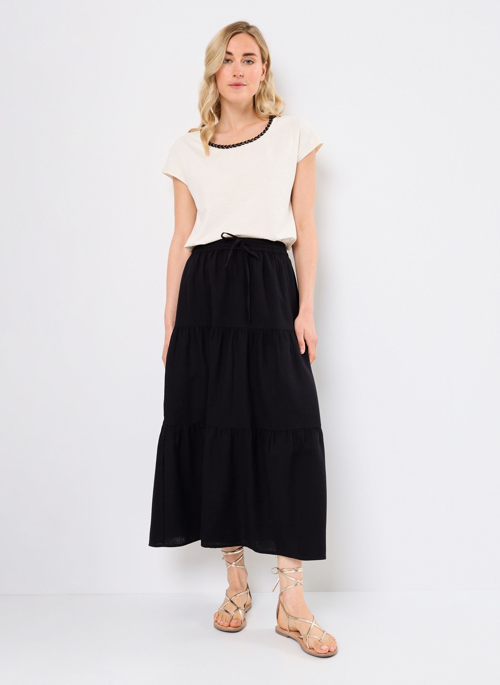 Lange rokken VILANIA RW ANKLE SKIRT dames zwart Vila Lange rokken VILANIA RW ANKLE SKIRT dames zwart Black Beauty