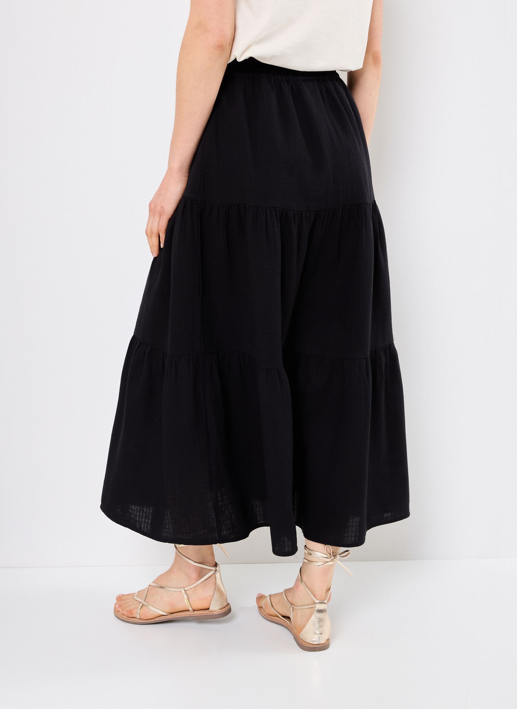 Lange rokken VILANIA RW ANKLE SKIRT dames zwart Vila Lange rokken VILANIA RW ANKLE SKIRT dames zwart Black Beauty