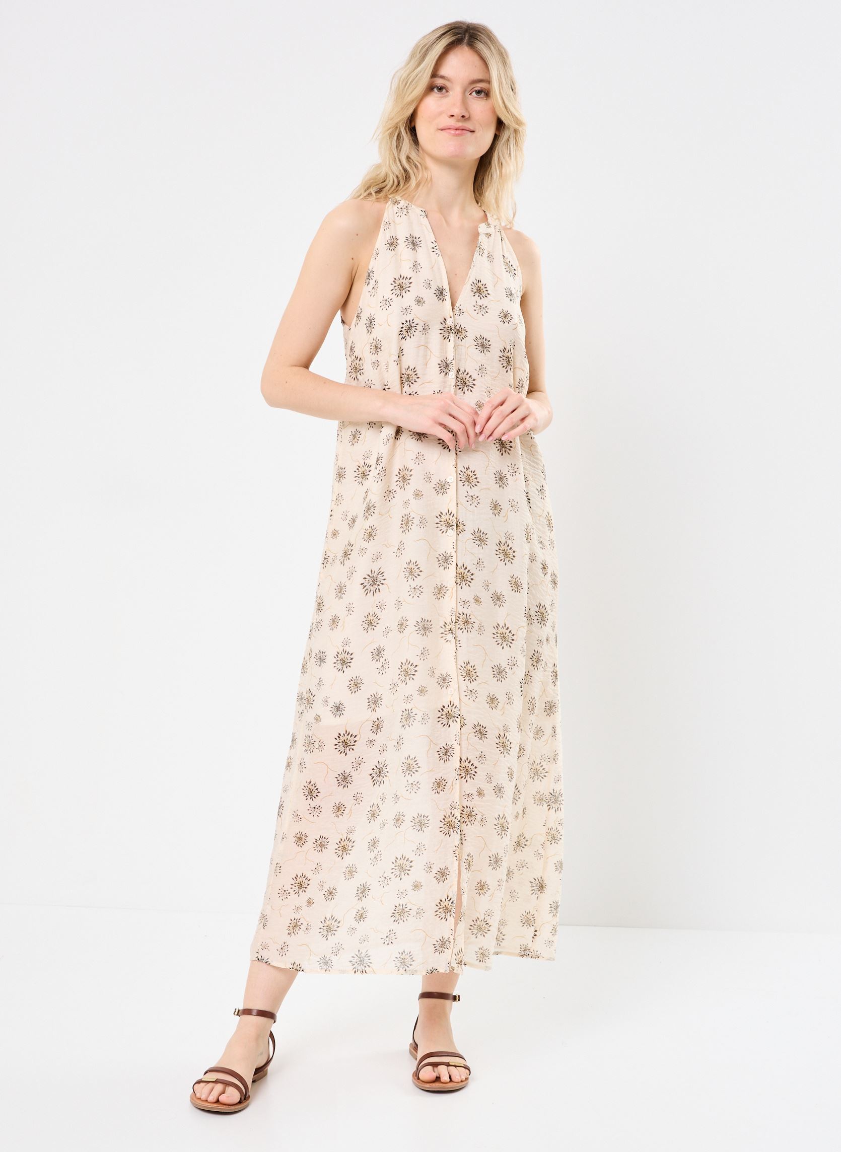 Robes longues VILYRIA V-NECK ANKLE DRESS/C32 femme beige Vila Robes longues VILYRIA V-NECK ANKLE DRESS/C32 femme beige Birch