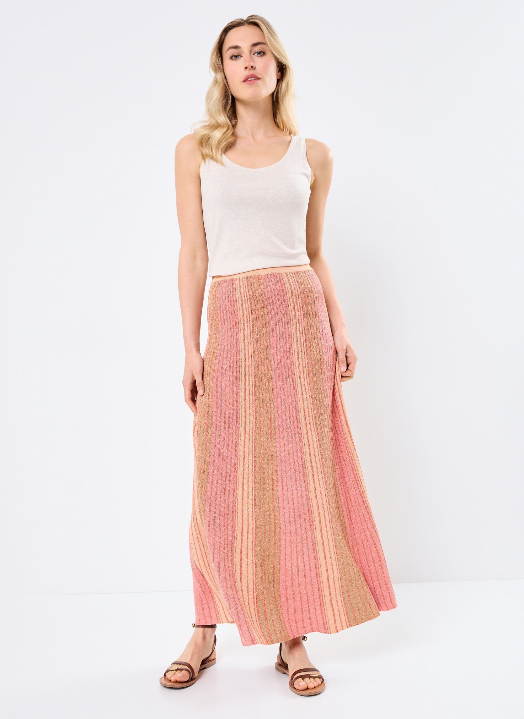 Lange Röcke VIMELVINA GLITTER KNIT ANKLE SKIRT damen rosa Vila Lange Röcke VIMELVINA GLITTER KNIT ANKLE SKIRT damen rosa AURORA RED