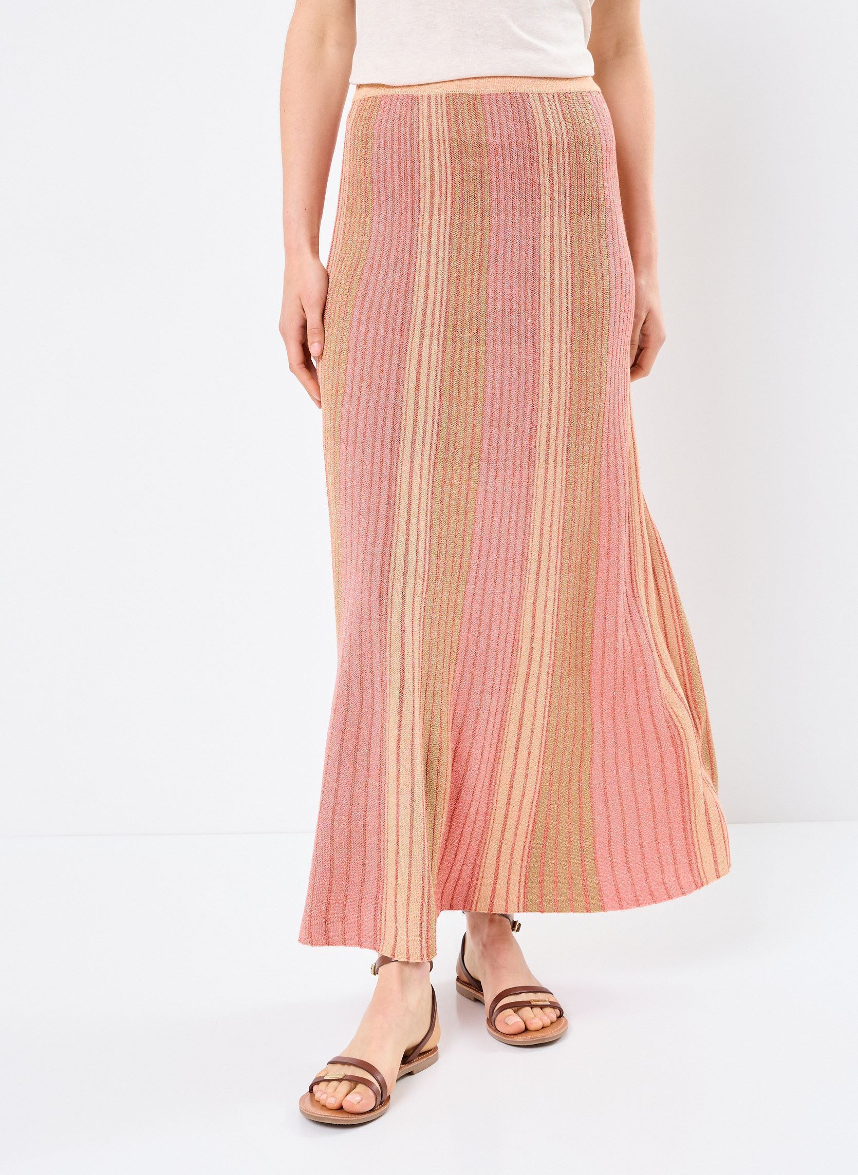Lange Röcke VIMELVINA GLITTER KNIT ANKLE SKIRT damen rosa Vila Lange Röcke VIMELVINA GLITTER KNIT ANKLE SKIRT damen rosa AURORA RED