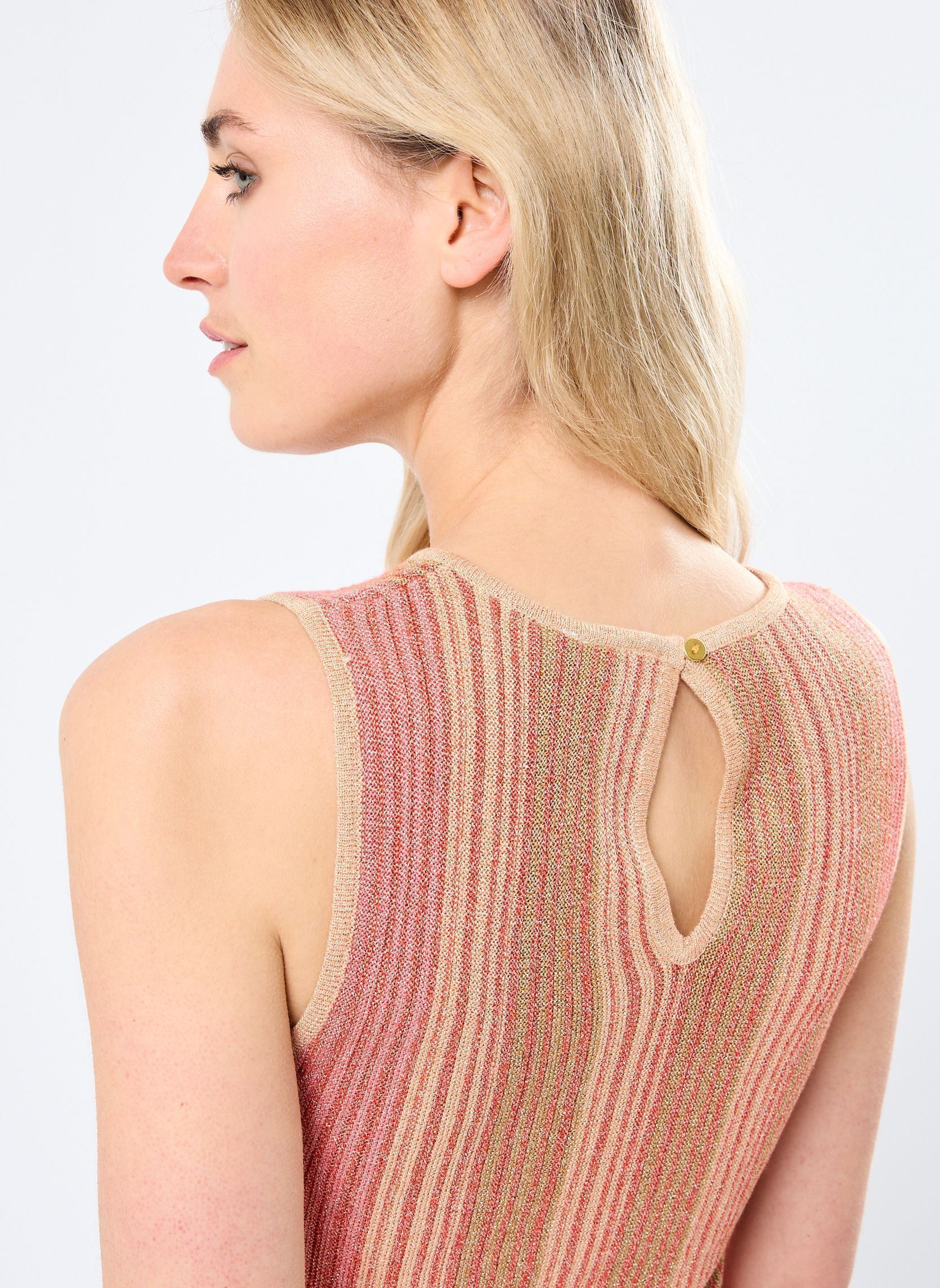 Tops VIMELVINA O-NECK S/L GLITTER KNIT TOP damen rosa Vila Tops VIMELVINA O-NECK S/L GLITTER KNIT TOP damen rosa AURORA RED